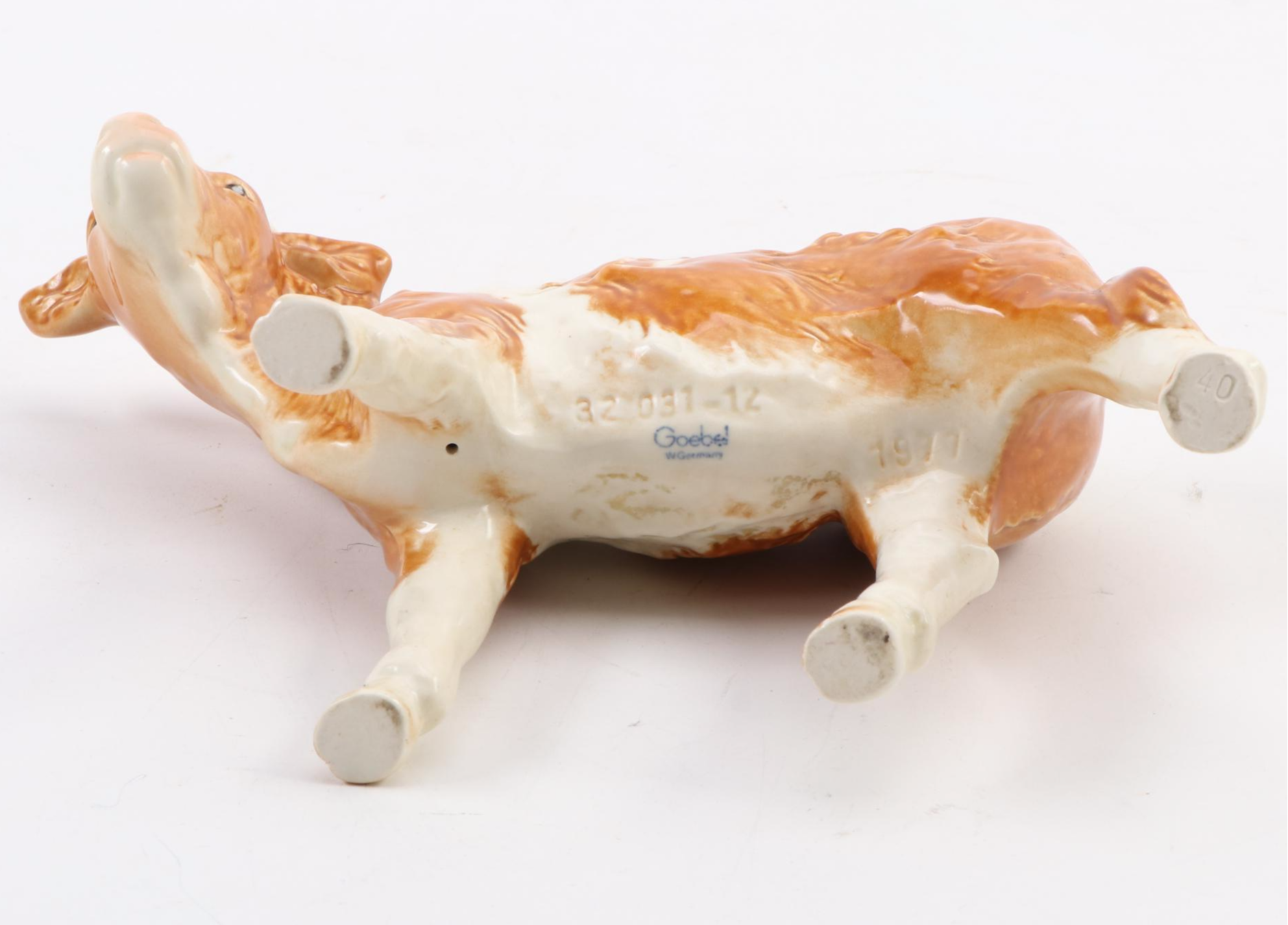 Goebel Porcelain "Brown & White Cow" Figurine, Late 20th Century