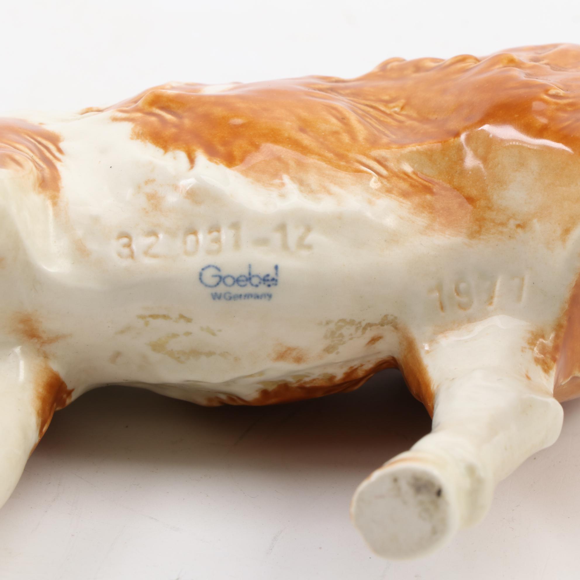 Goebel Porcelain "Brown & White Cow" Figurine, Late 20th Century