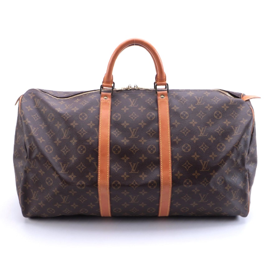 Louis Vuitton Keepall 55 in Monogram Canvas and Vachetta Leather