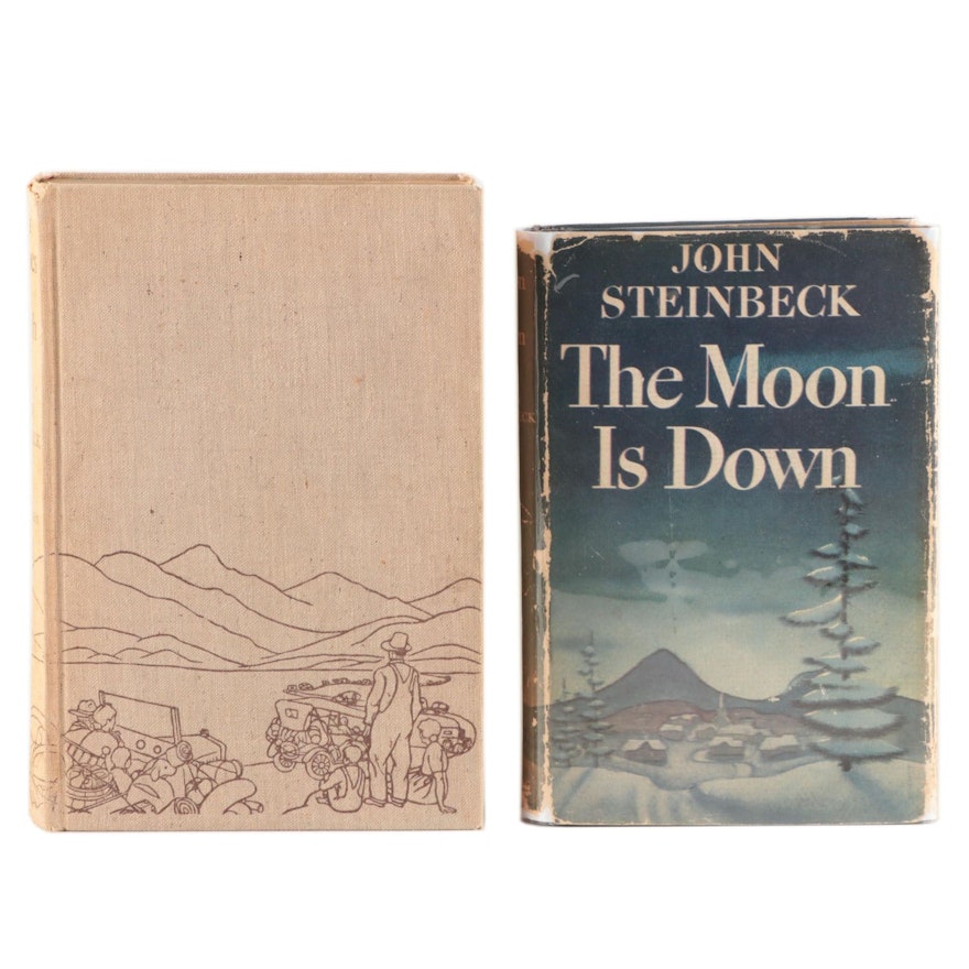 First Trade Editions “The Grapes of Wrath” and “The Moon is Down”by J. Steinbeck