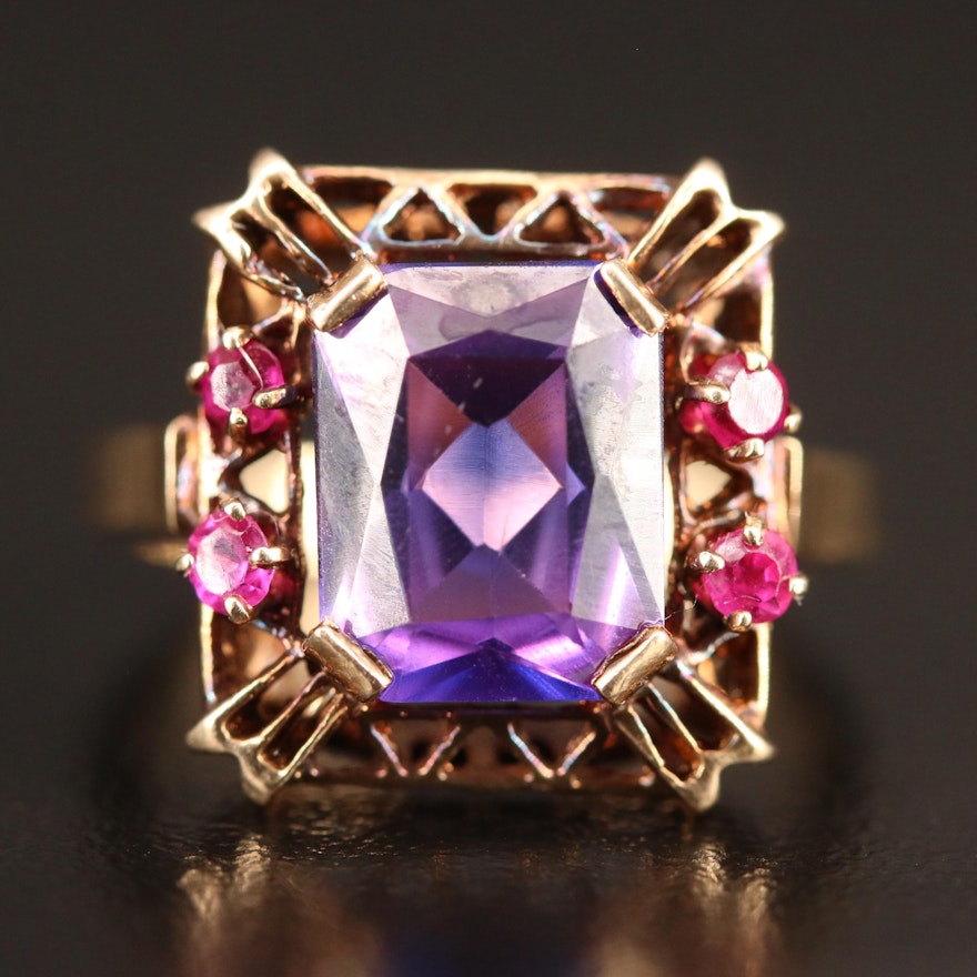 10K Sapphire and Ruby Ring