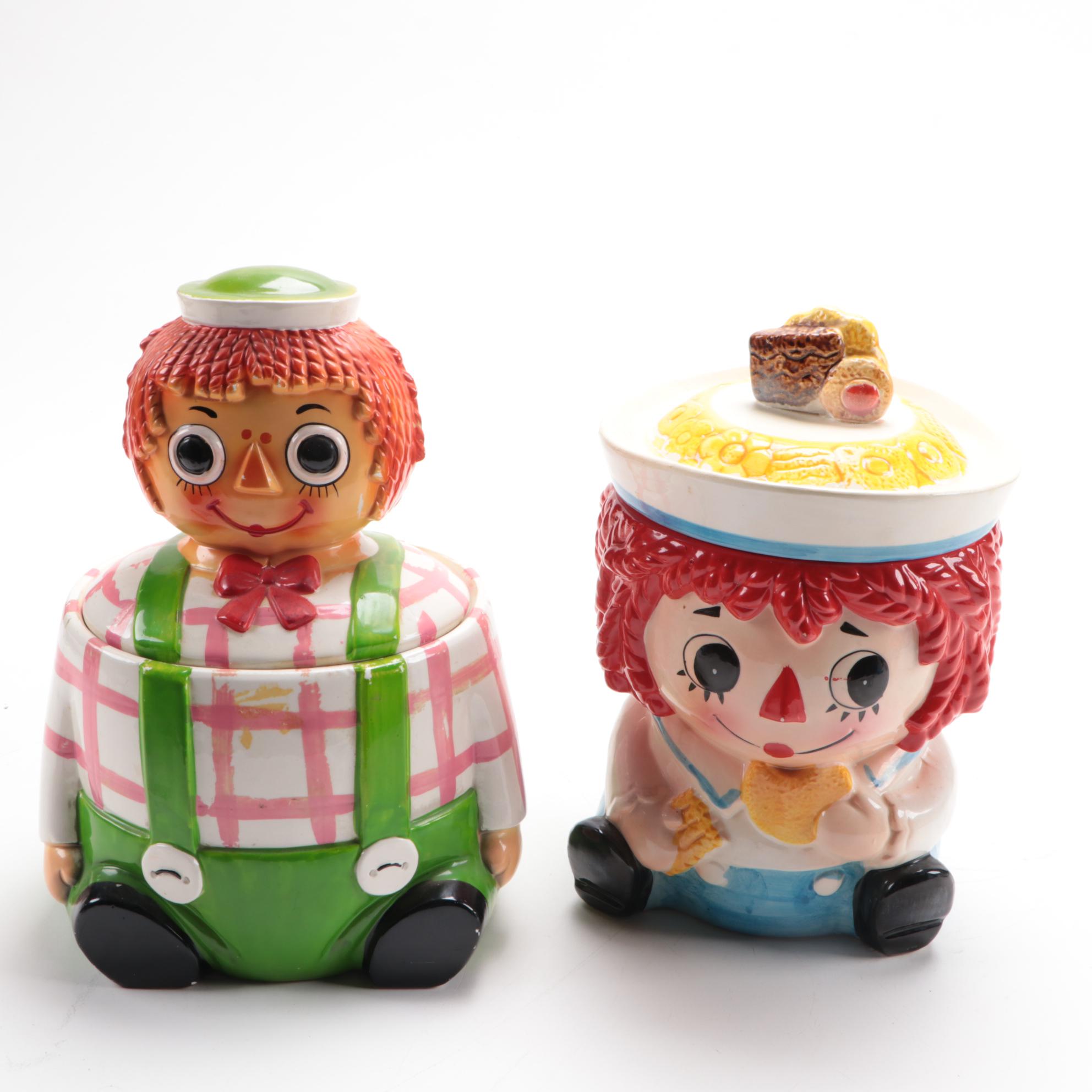 Napco and Other Raggedy Andy Inspired Ceramic Cookie Jars