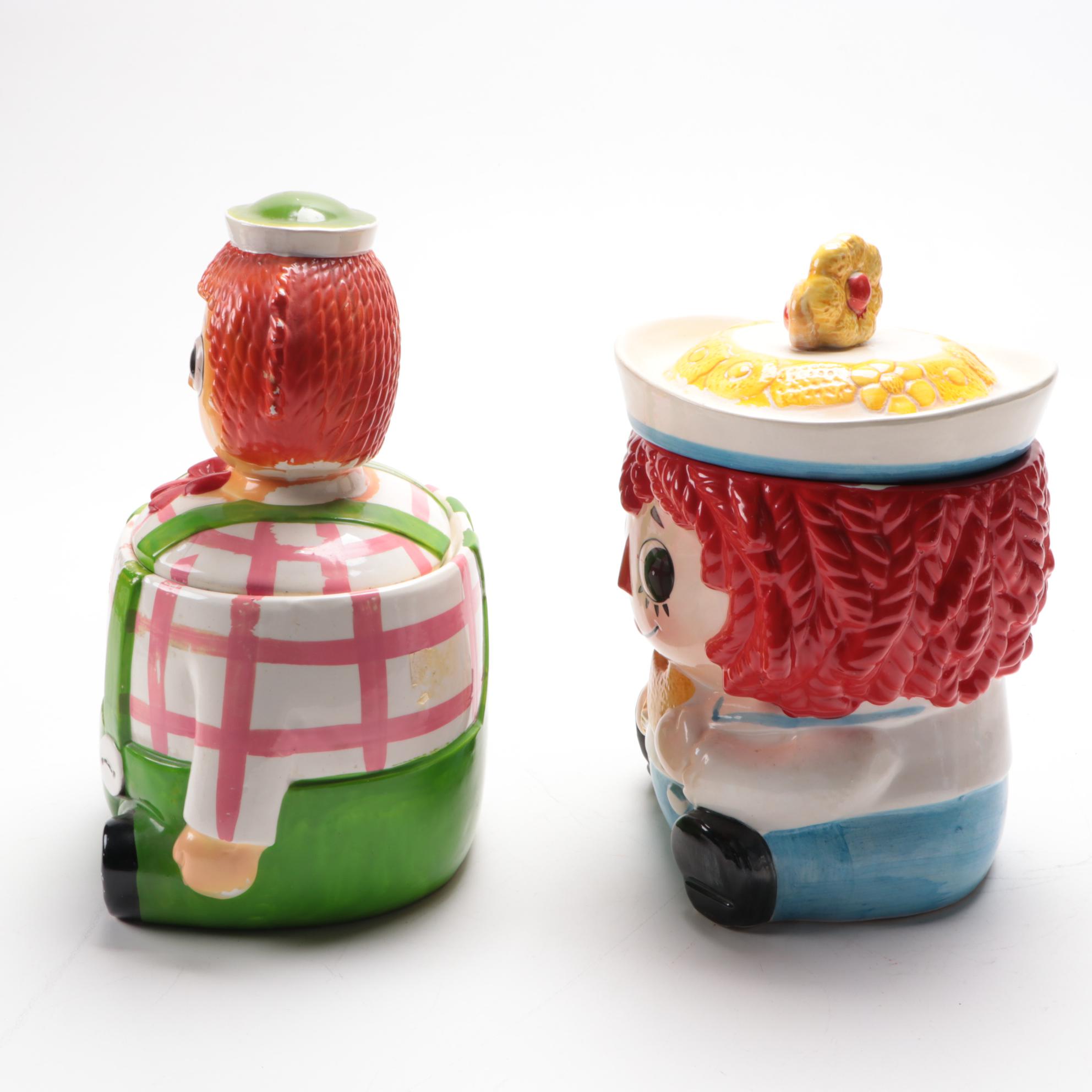 Napco and Other Raggedy Andy Inspired Ceramic Cookie Jars
