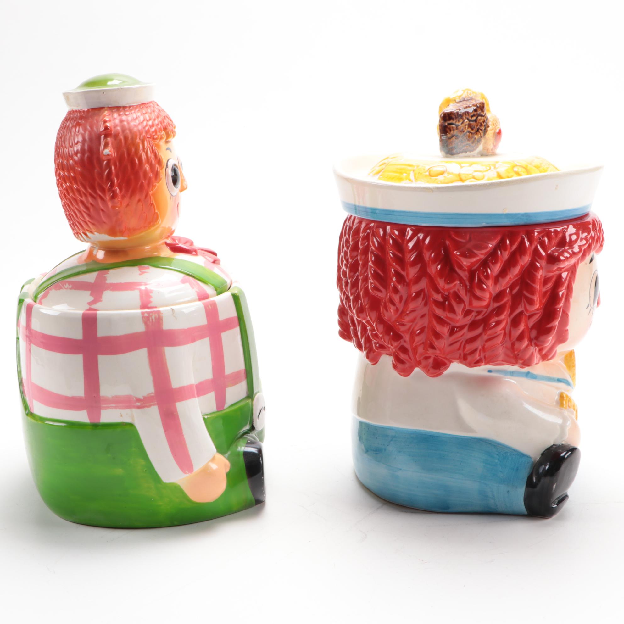 Napco and Other Raggedy Andy Inspired Ceramic Cookie Jars