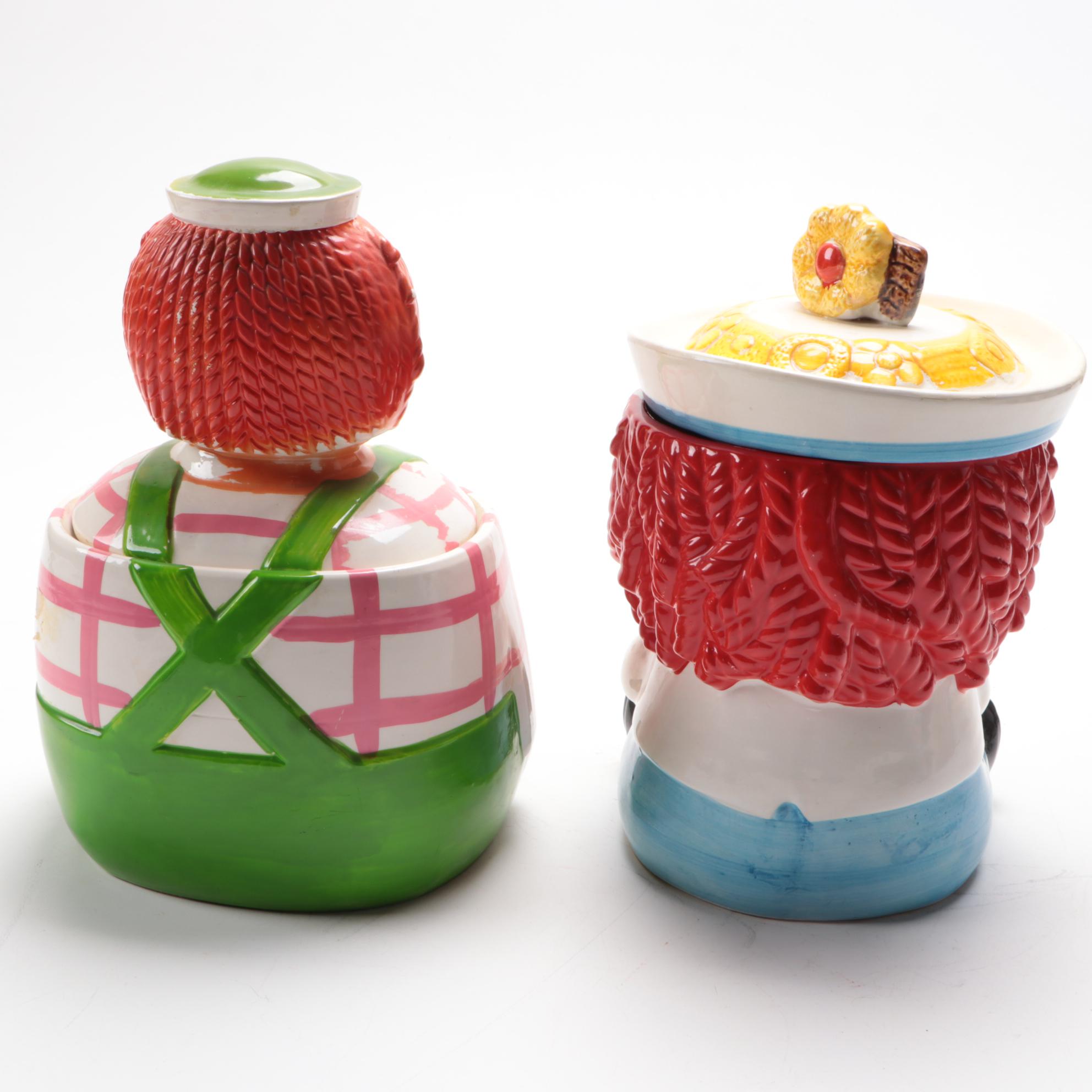 Napco and Other Raggedy Andy Inspired Ceramic Cookie Jars