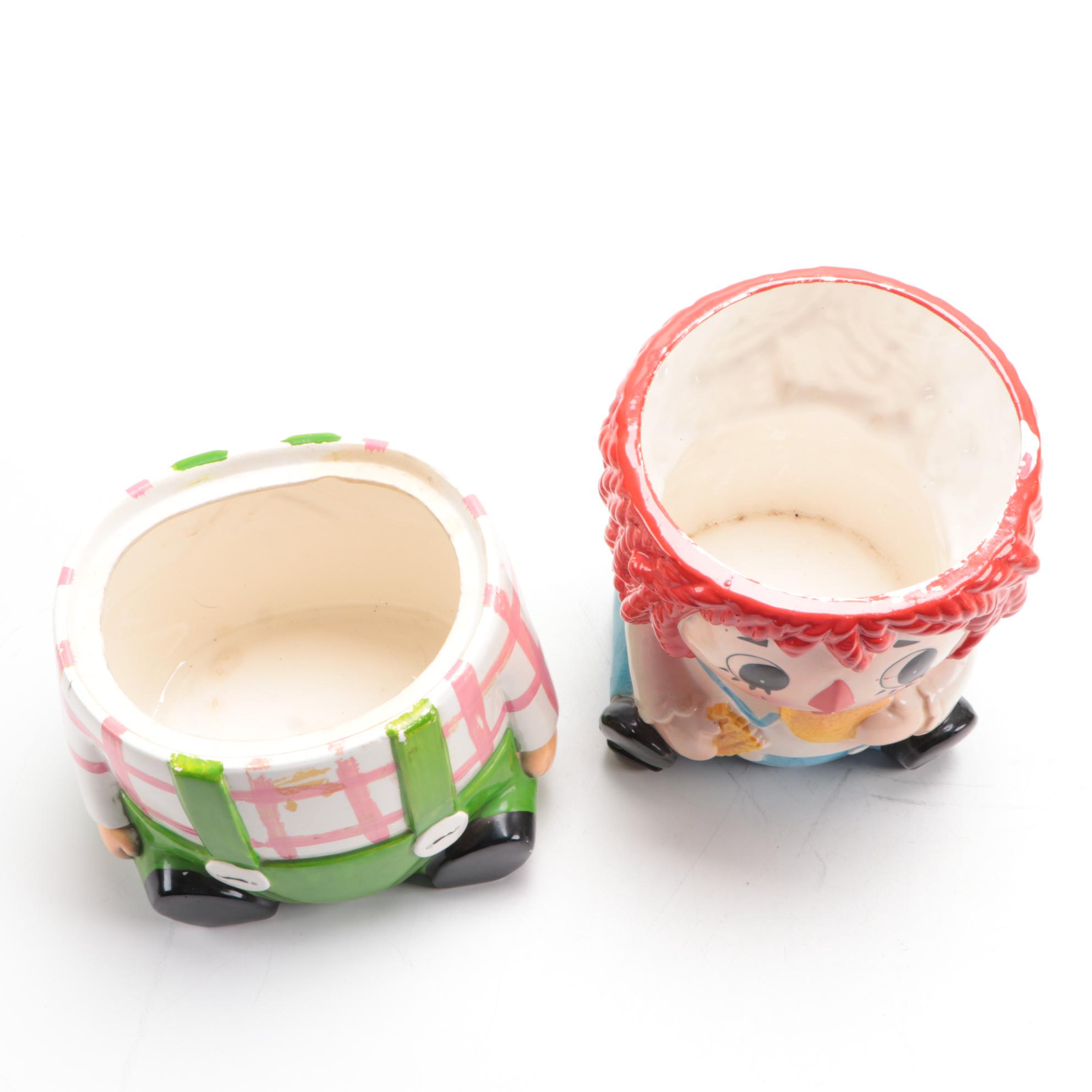 Napco and Other Raggedy Andy Inspired Ceramic Cookie Jars
