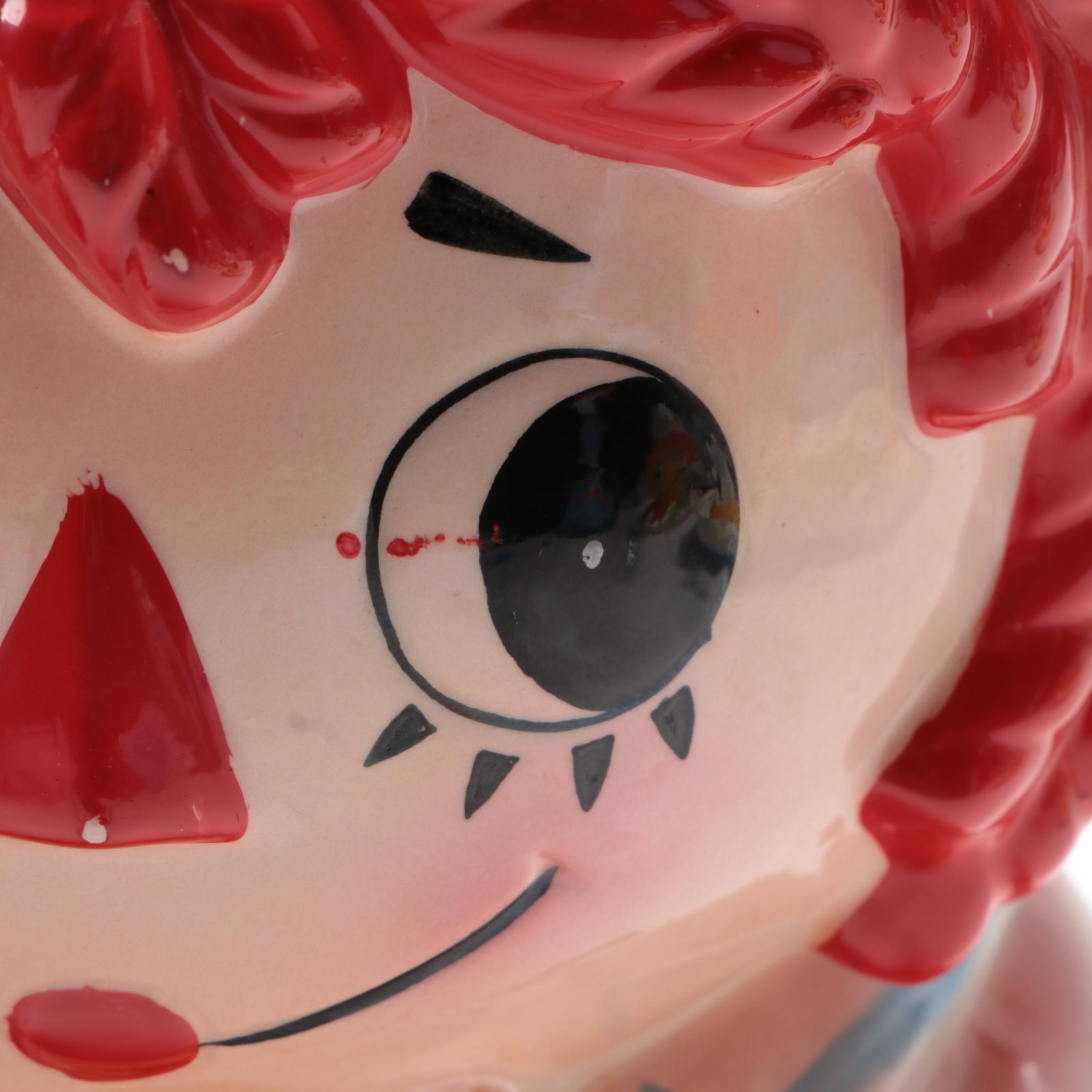 Napco and Other Raggedy Andy Inspired Ceramic Cookie Jars