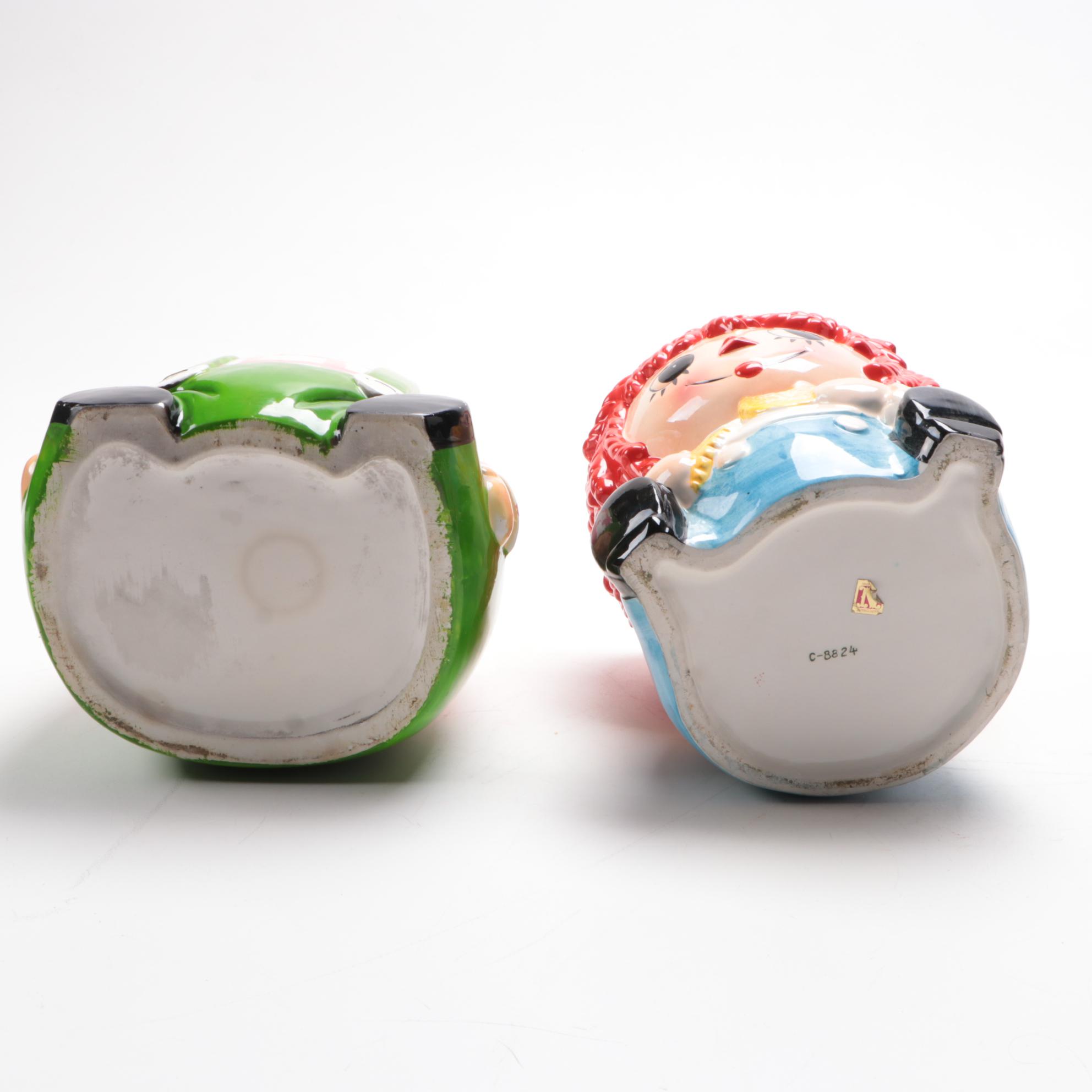 Napco and Other Raggedy Andy Inspired Ceramic Cookie Jars