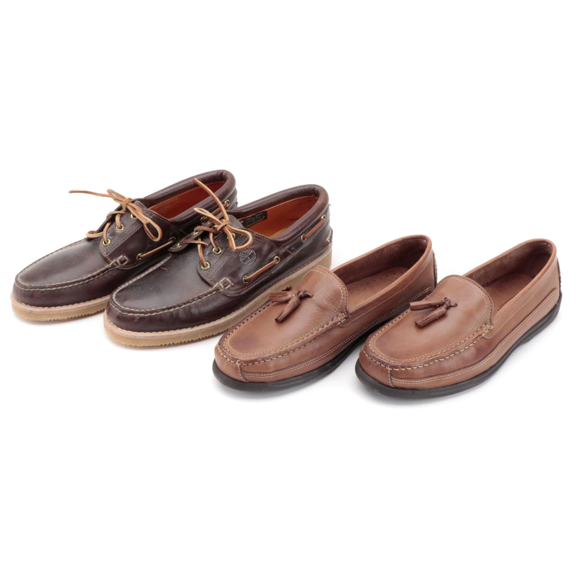 Men's Timberland and Borelli Royce Brown Leather Loafers