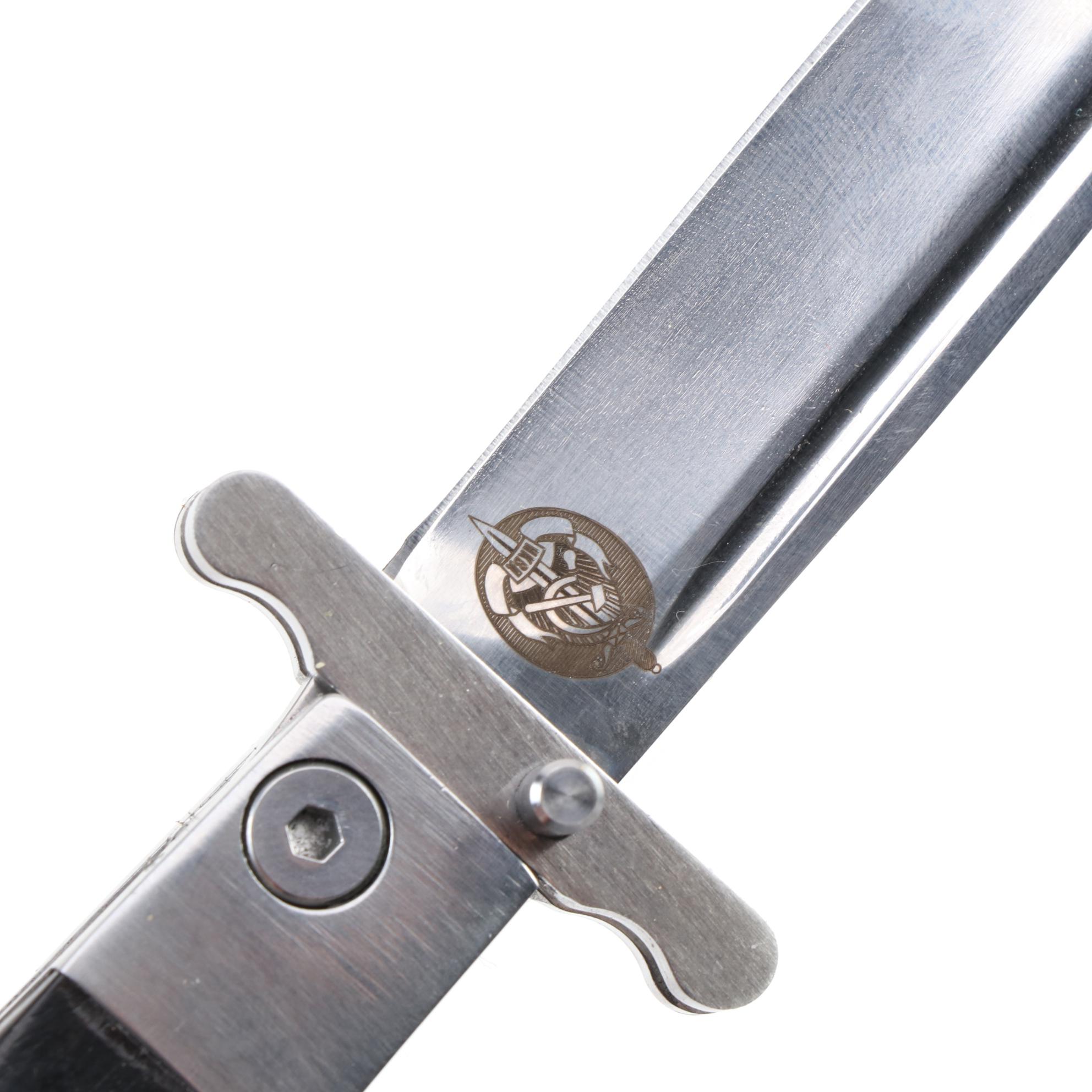 Russian NKVD Model 440C Military Folding Knife with Nylon Sheath