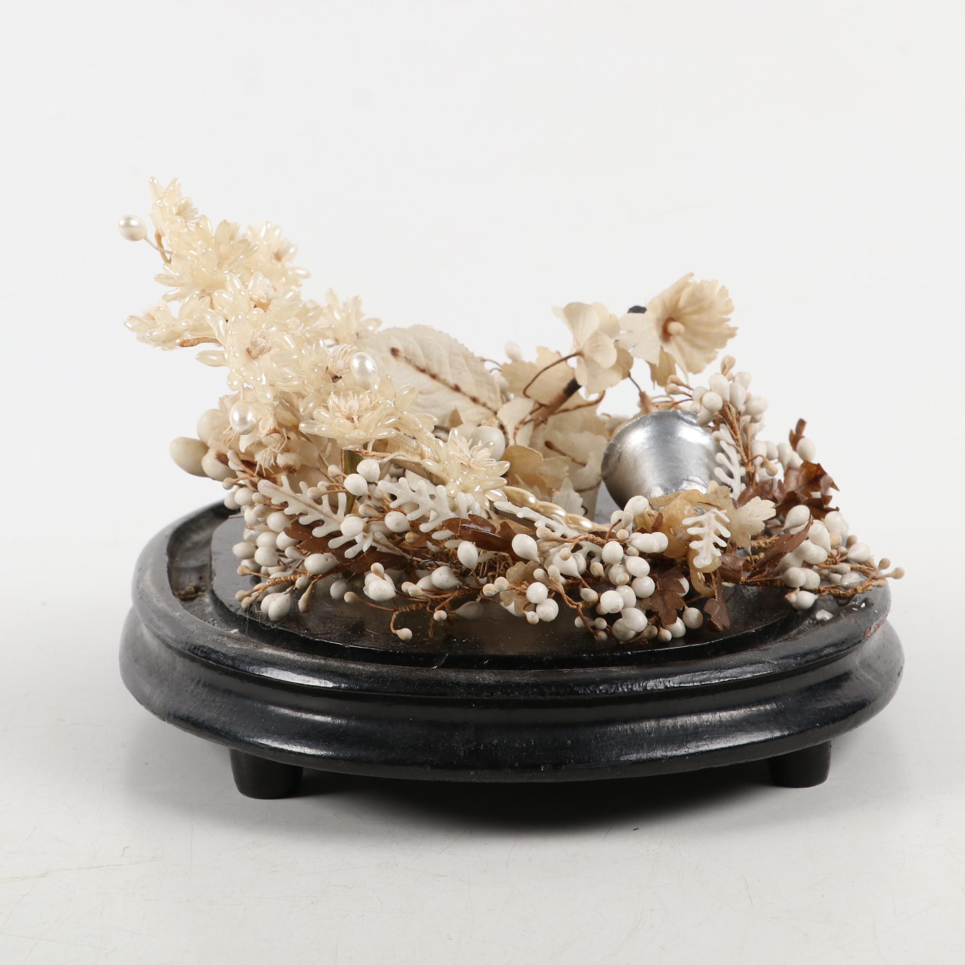 Victorian French Bridal Dome and Art Deco Wedding Cake Topper