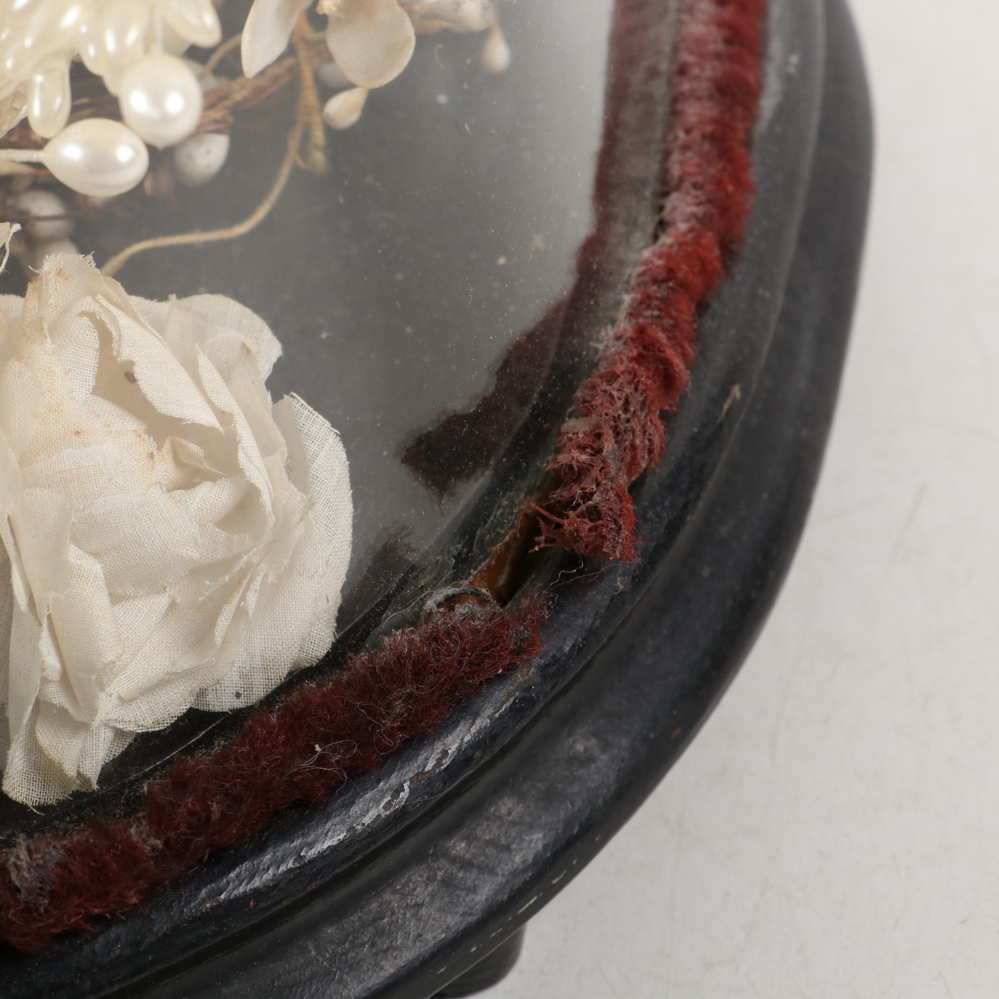 Victorian French Bridal Dome and Art Deco Wedding Cake Topper