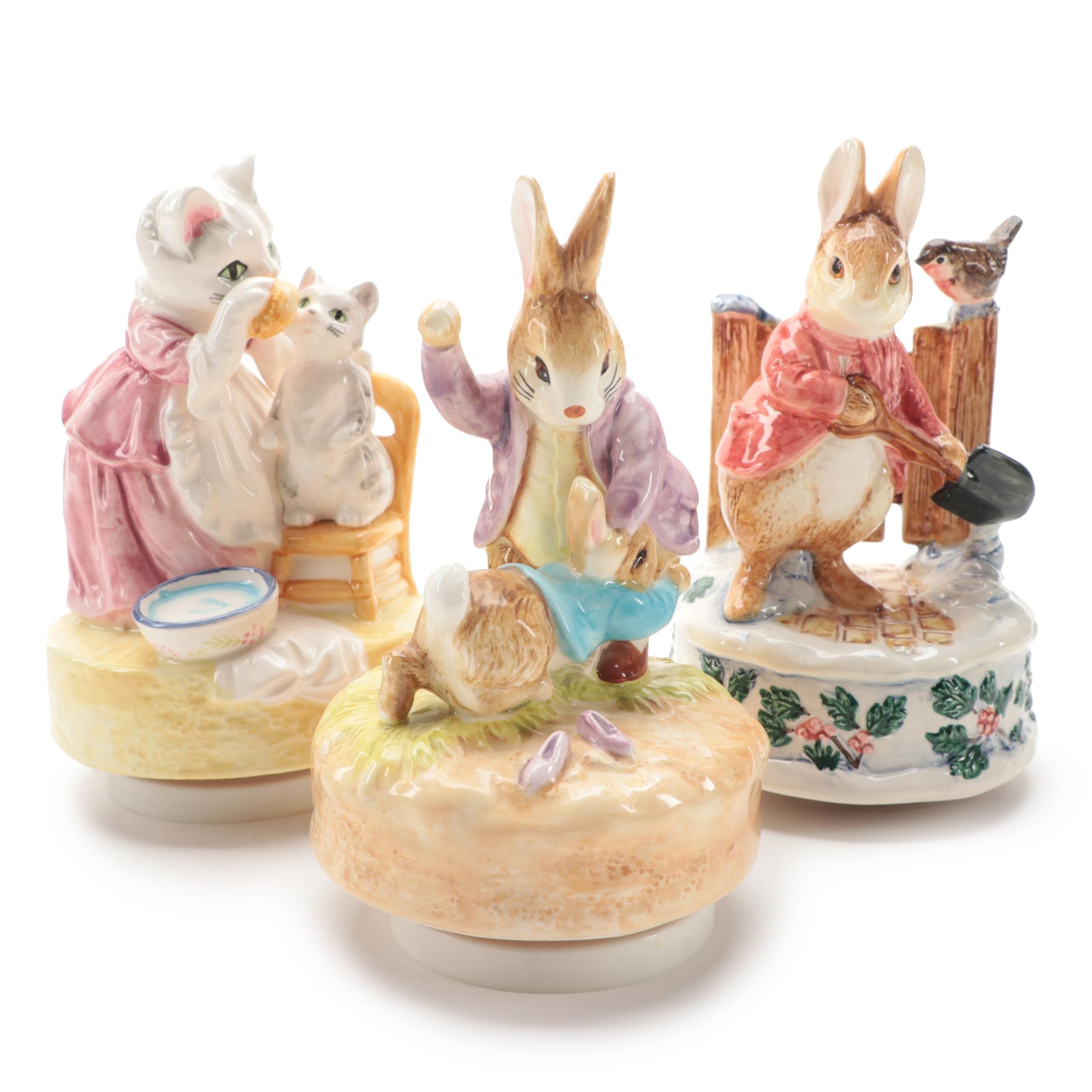 Schmid "Mrs. Tabitha Twitchit" and Other Beatrix Potter Musical Figurines