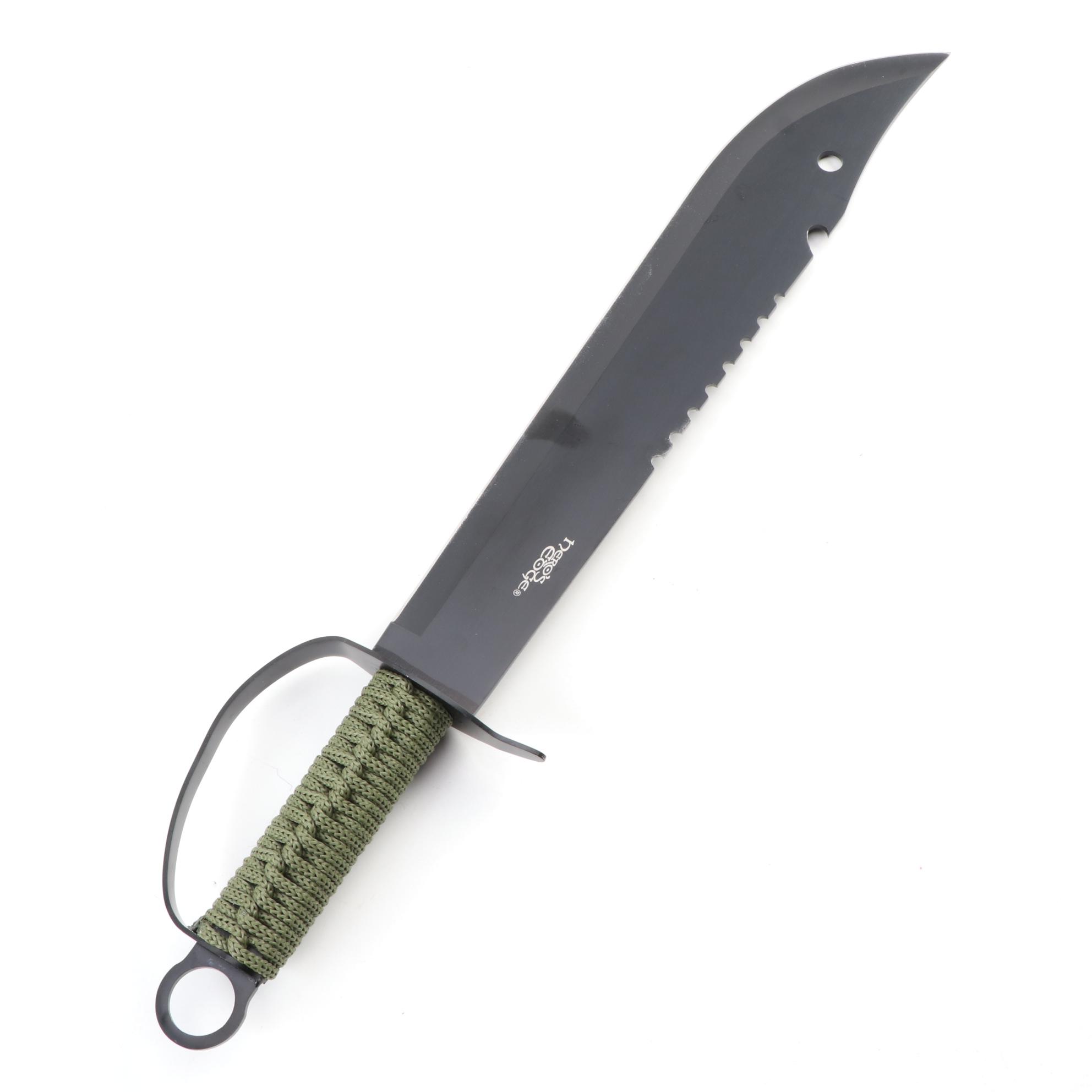 Hero's Edge Machete Knife in Nylon Camo Sheath