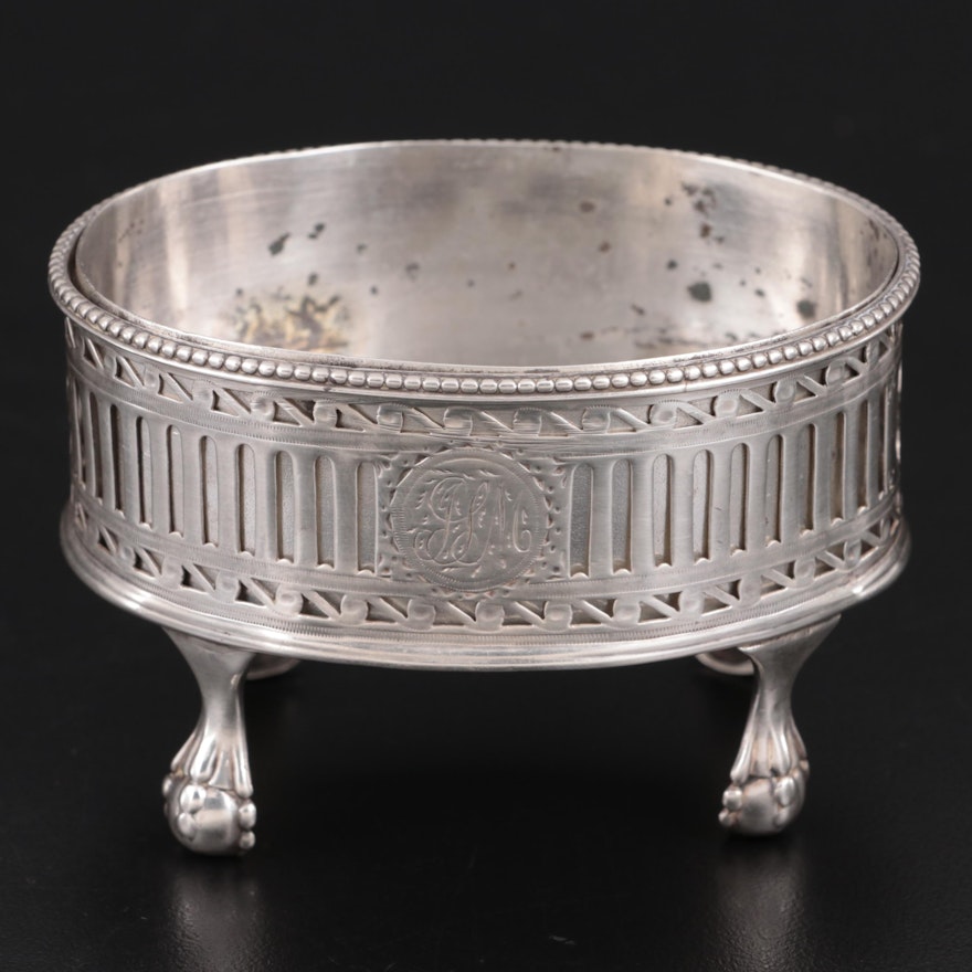 Georgian William Abdy I Sterling Silver Salt Cellar with Insert, 1783