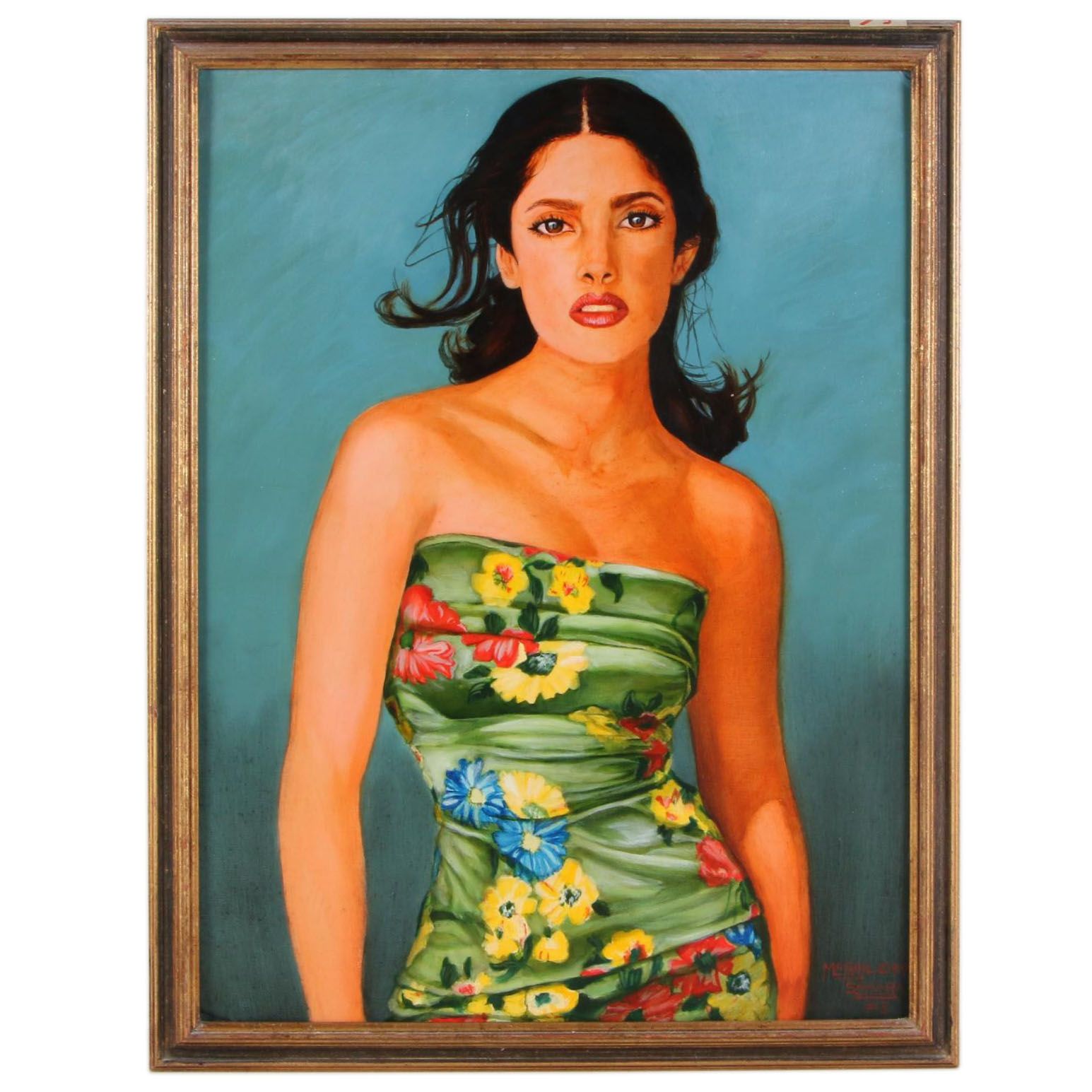 Magail Sahara Oil Painting "Selma Hayek," 1999