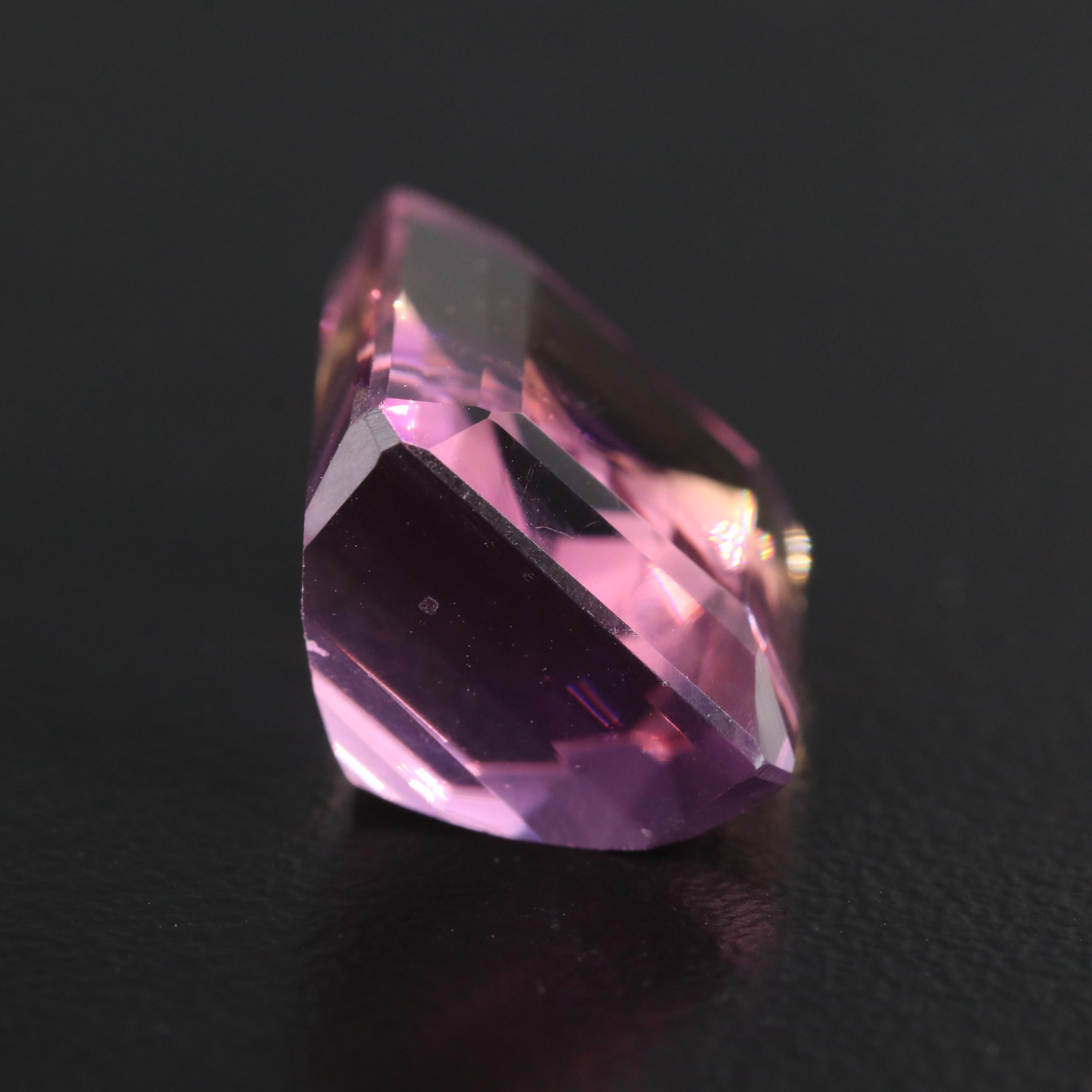 Loose 12.52 CT Cut Corner Rectangular Faceted Ametrine