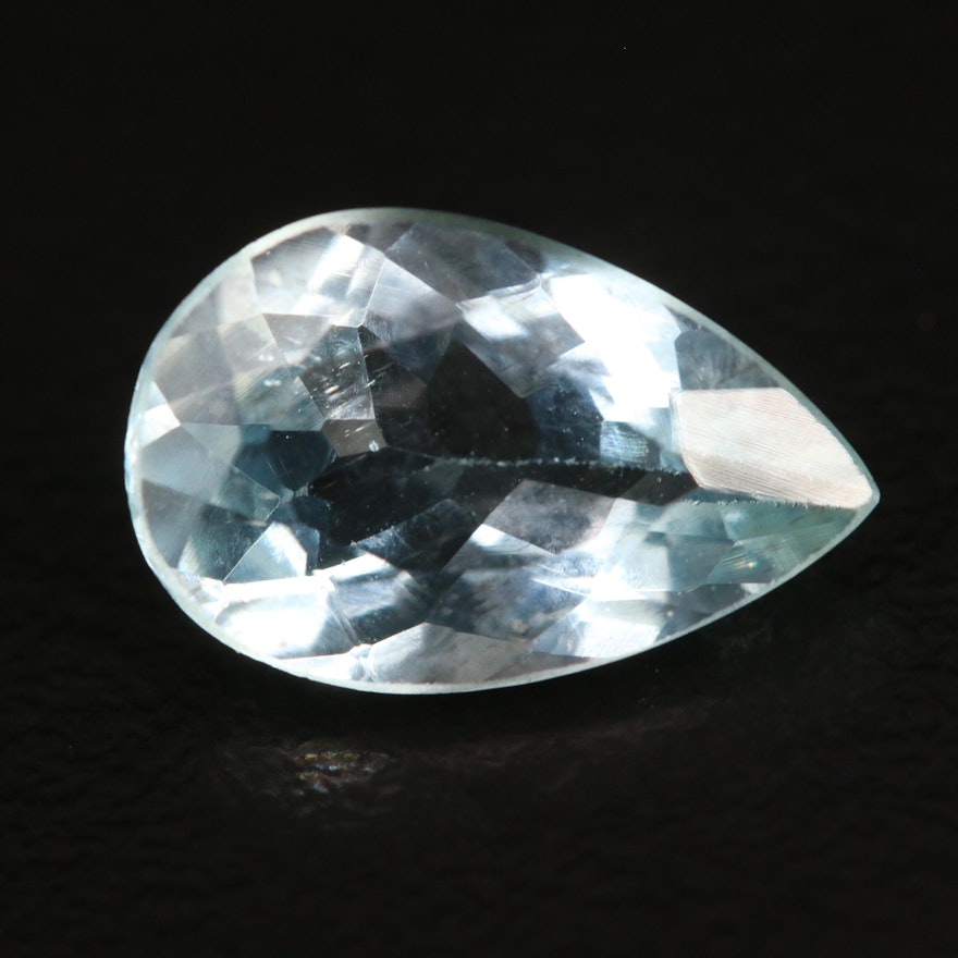 Loose 2.55 CT Pear Faceted Aquamarine