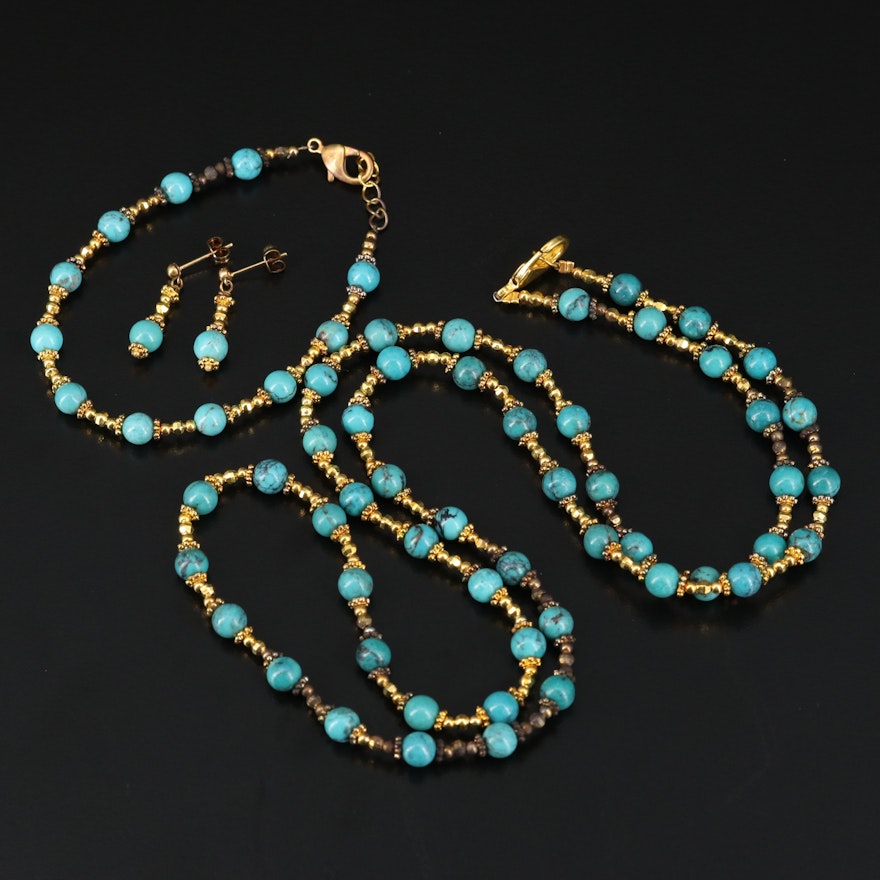 Turquoise Necklace, Bracelet and Earring Set