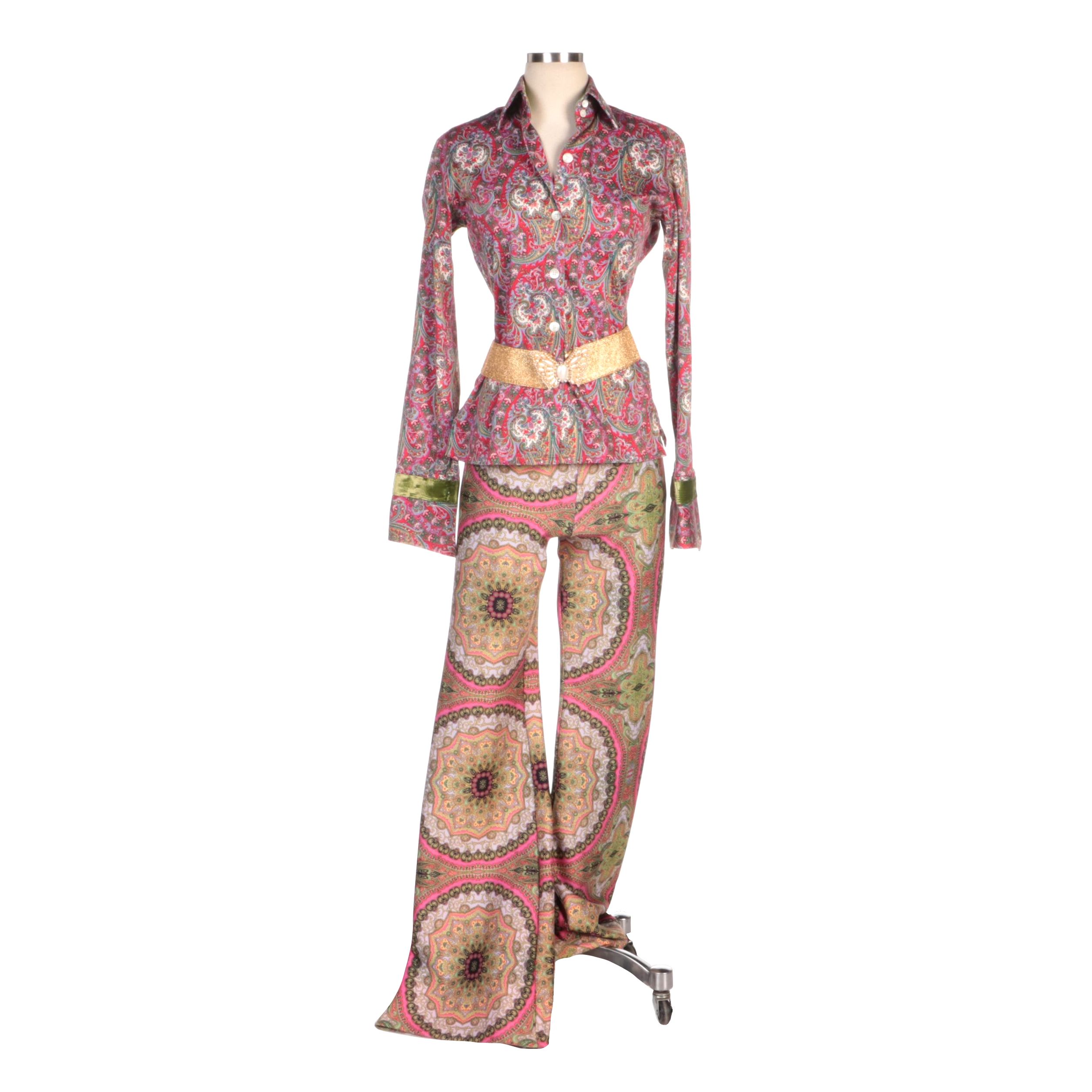 Liz Lodge and Cynthia Rowley Paisley Separates with Sommai Butterfly Buckle Belt