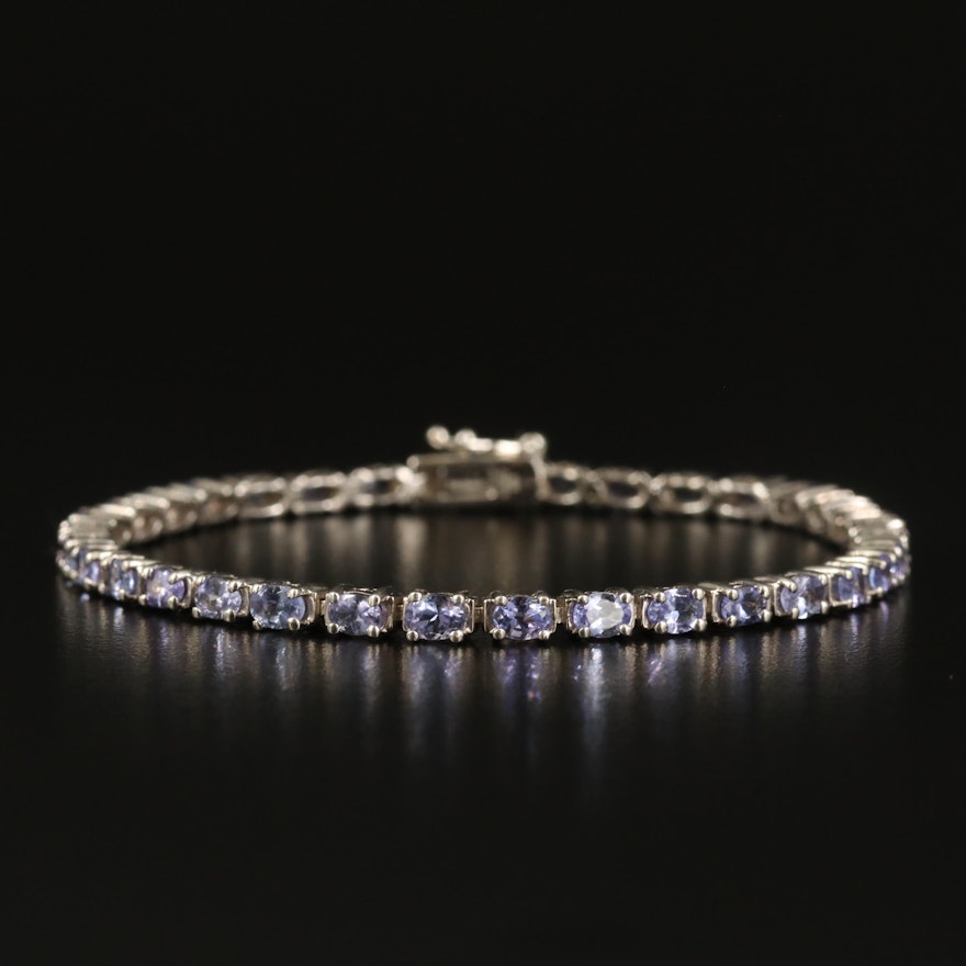 Sterling Tanzanite Line Bracelet