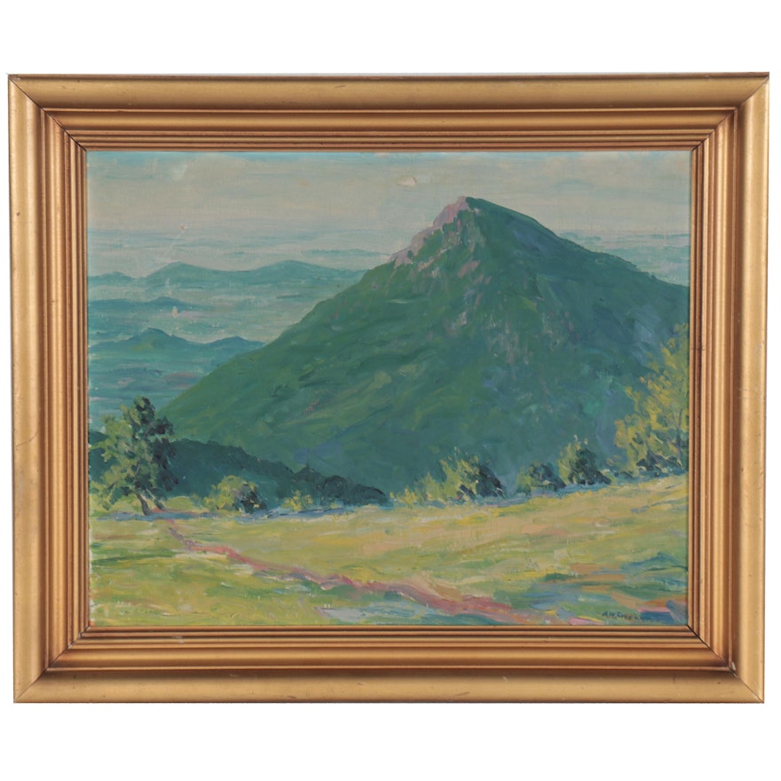 Alfred Winfield Strahan Landscape Oil Painting, Late 20th Century