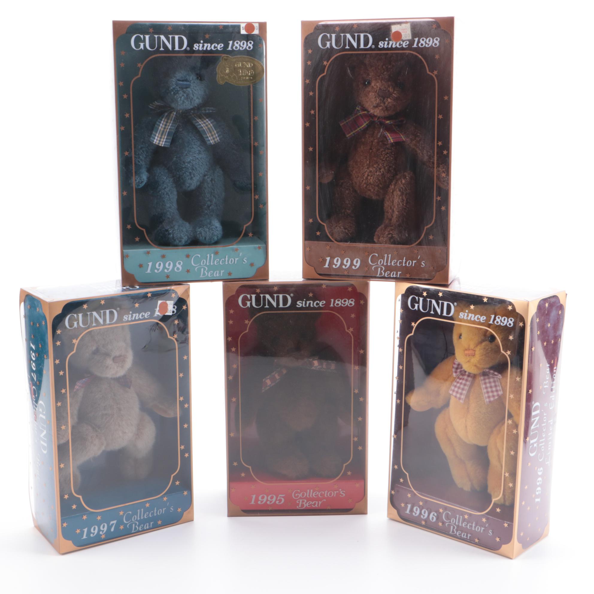 GUND Limited Edition Collector's Plush Bears Including 1995 to 1999