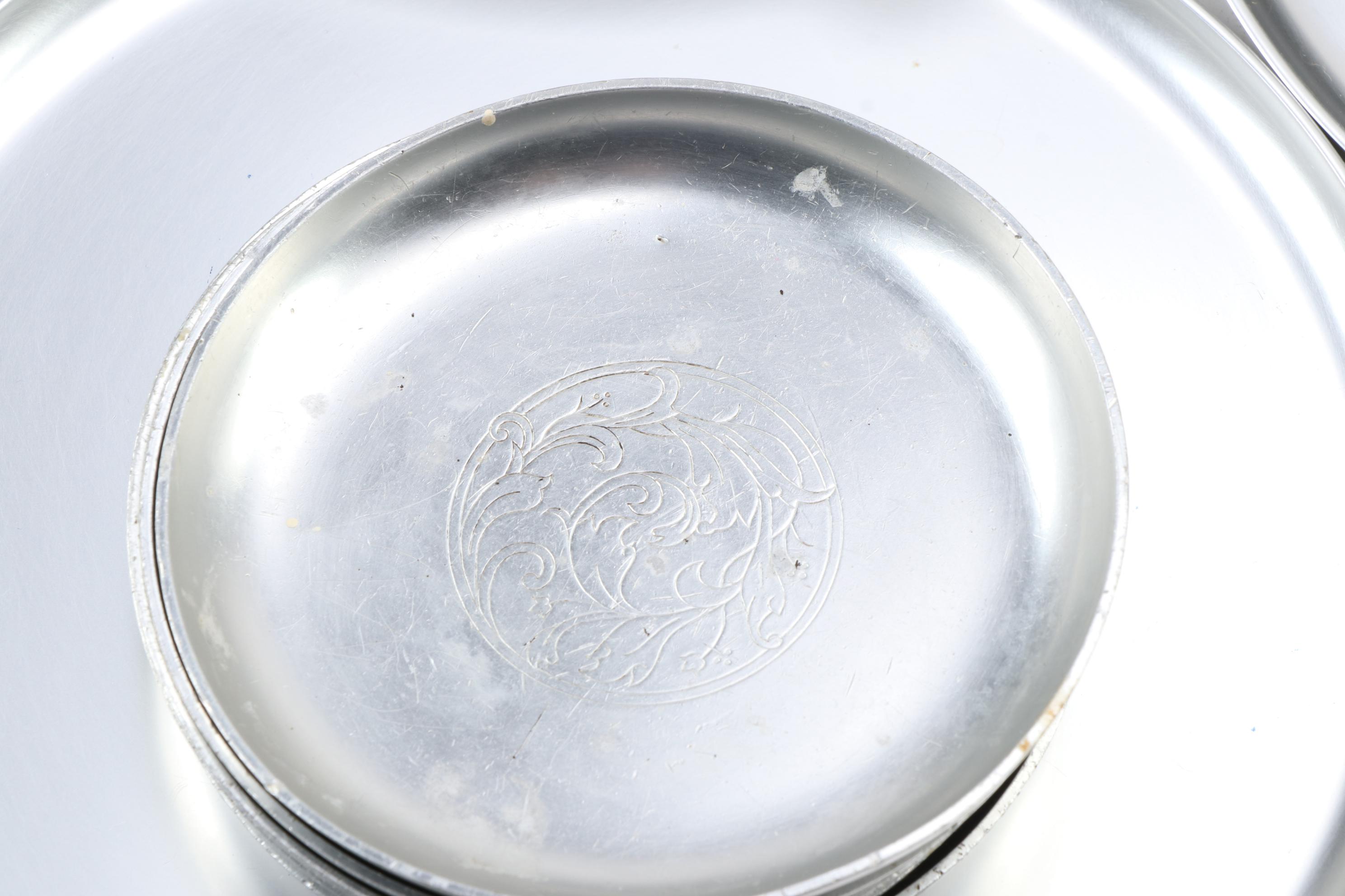 Pete Kensington Aluminum Art Deco Style Pitcher, Trays and Other Home Décor