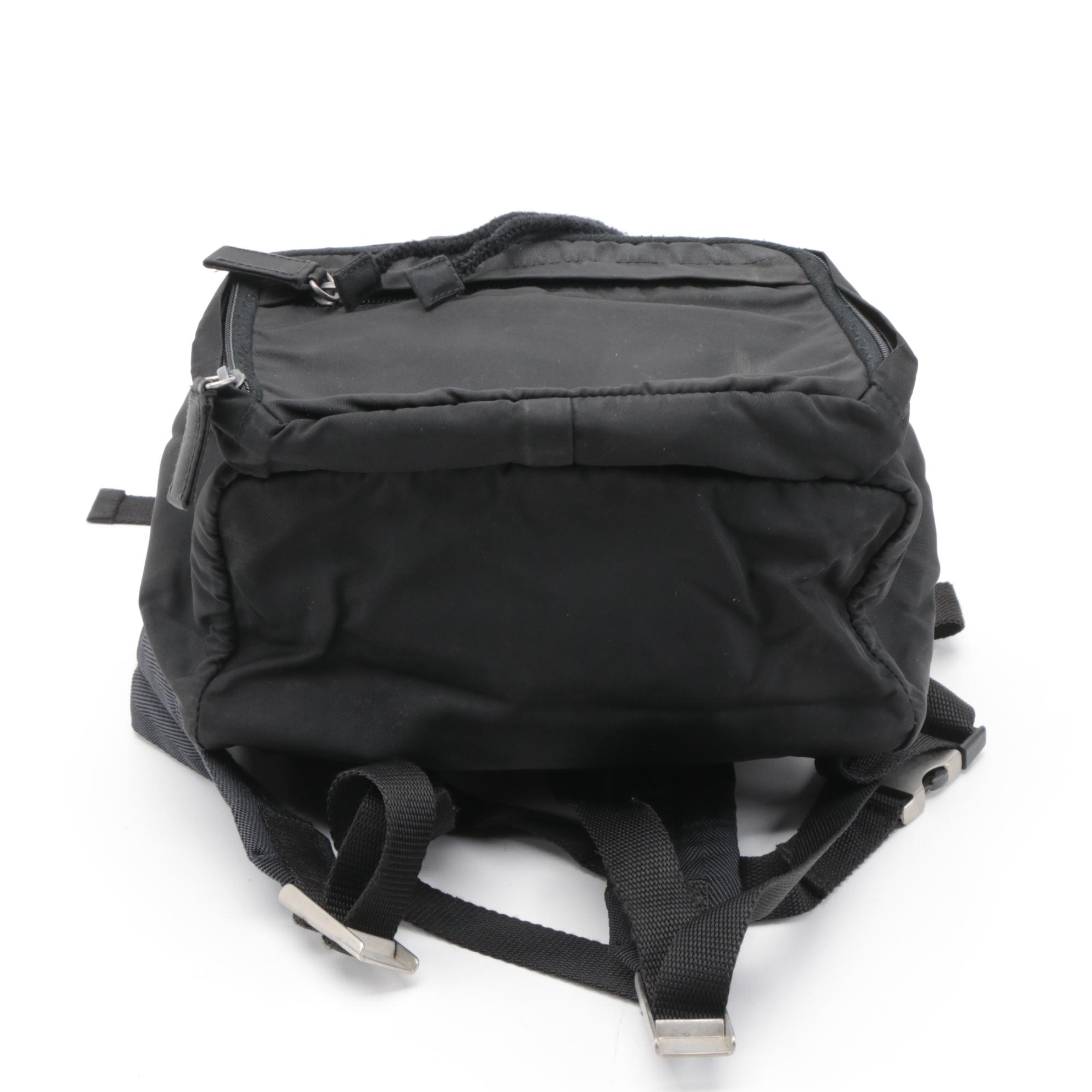 Prada Black Tessuto Nylon Drawstring Backpack