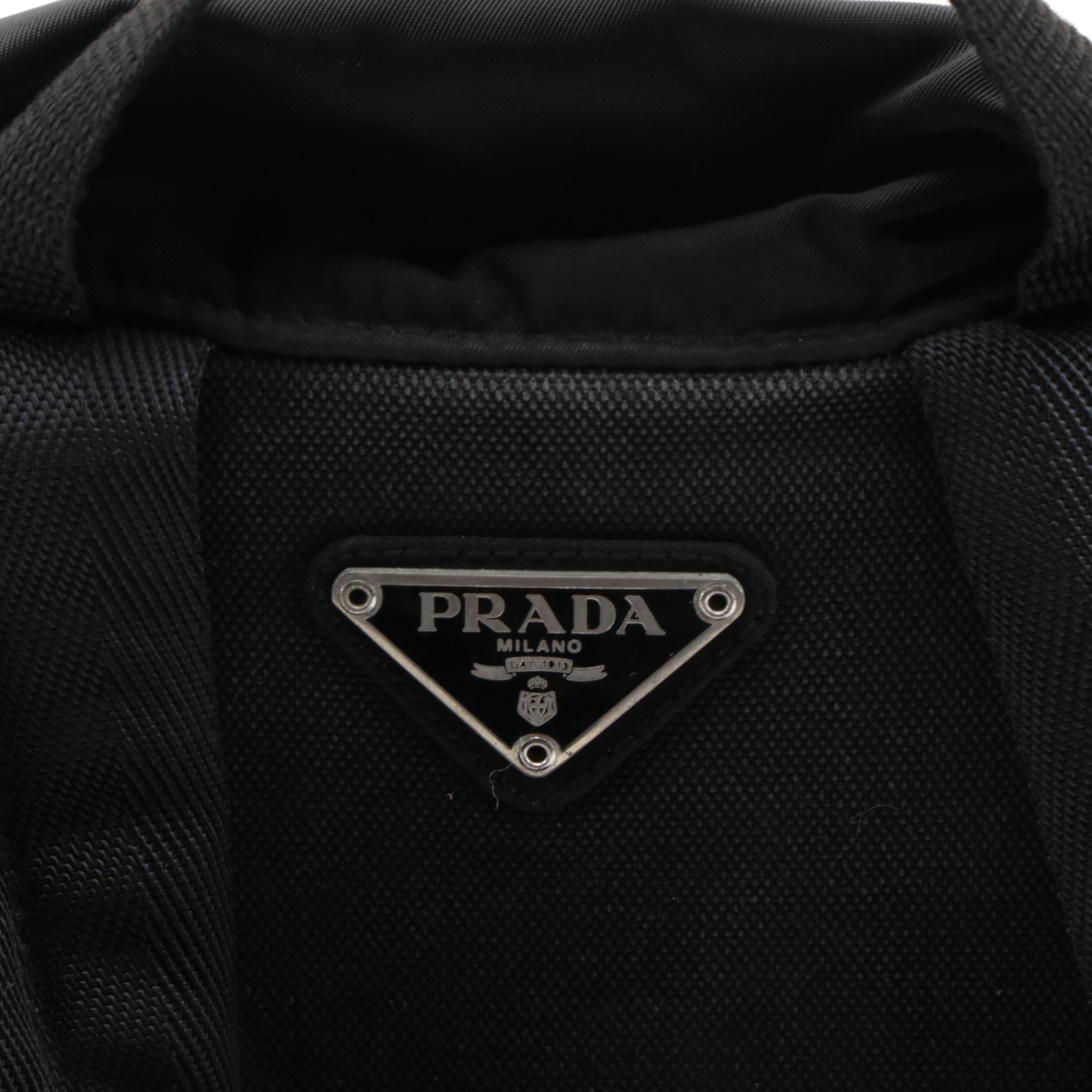 Prada Black Tessuto Nylon Drawstring Backpack
