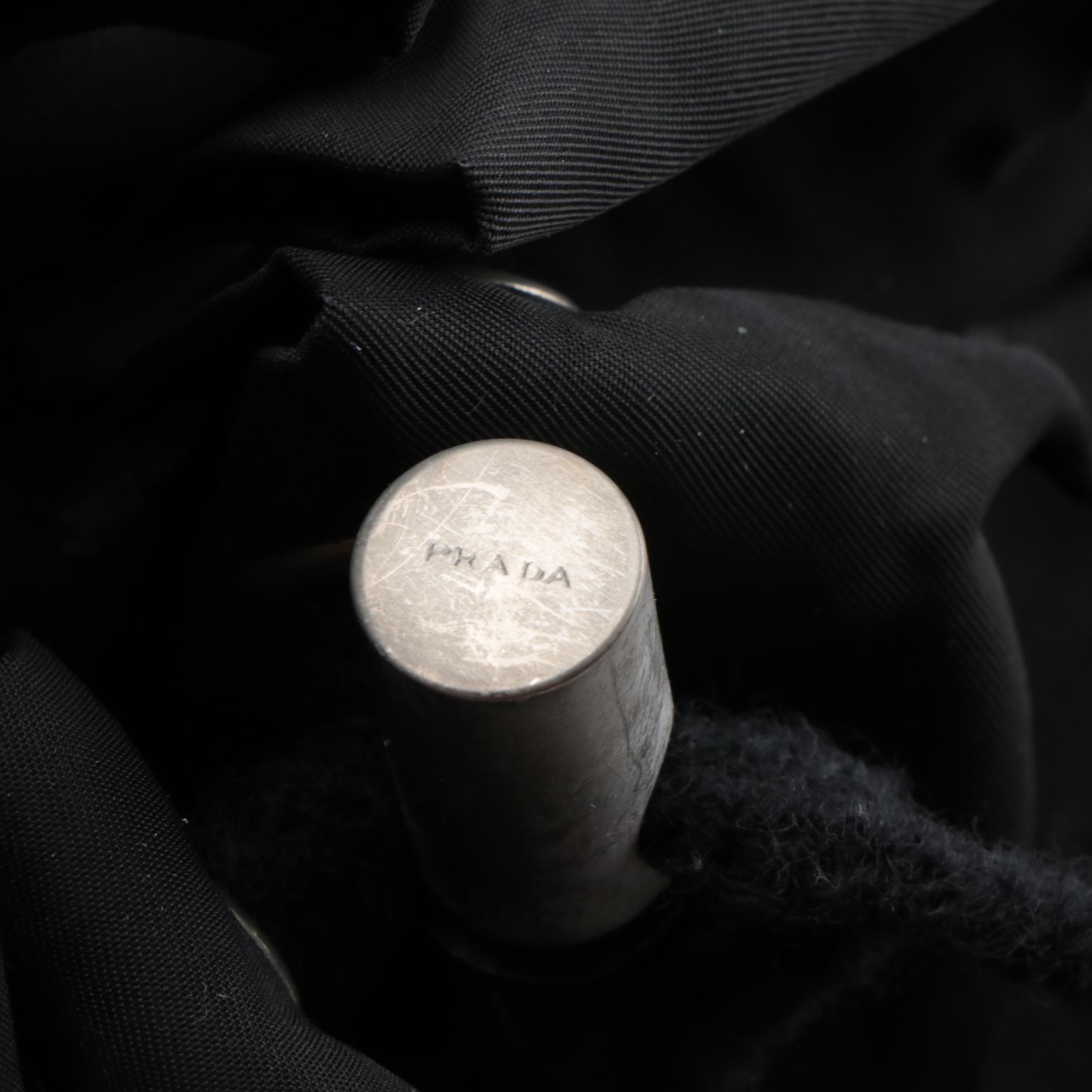 Prada Black Tessuto Nylon Drawstring Backpack