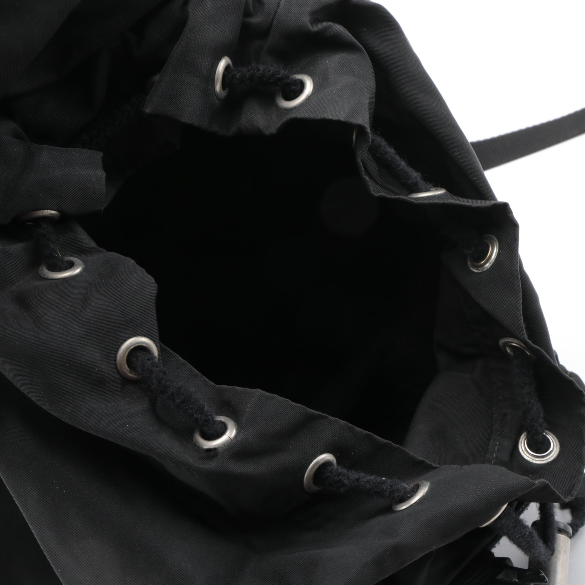 Prada Black Tessuto Nylon Drawstring Backpack