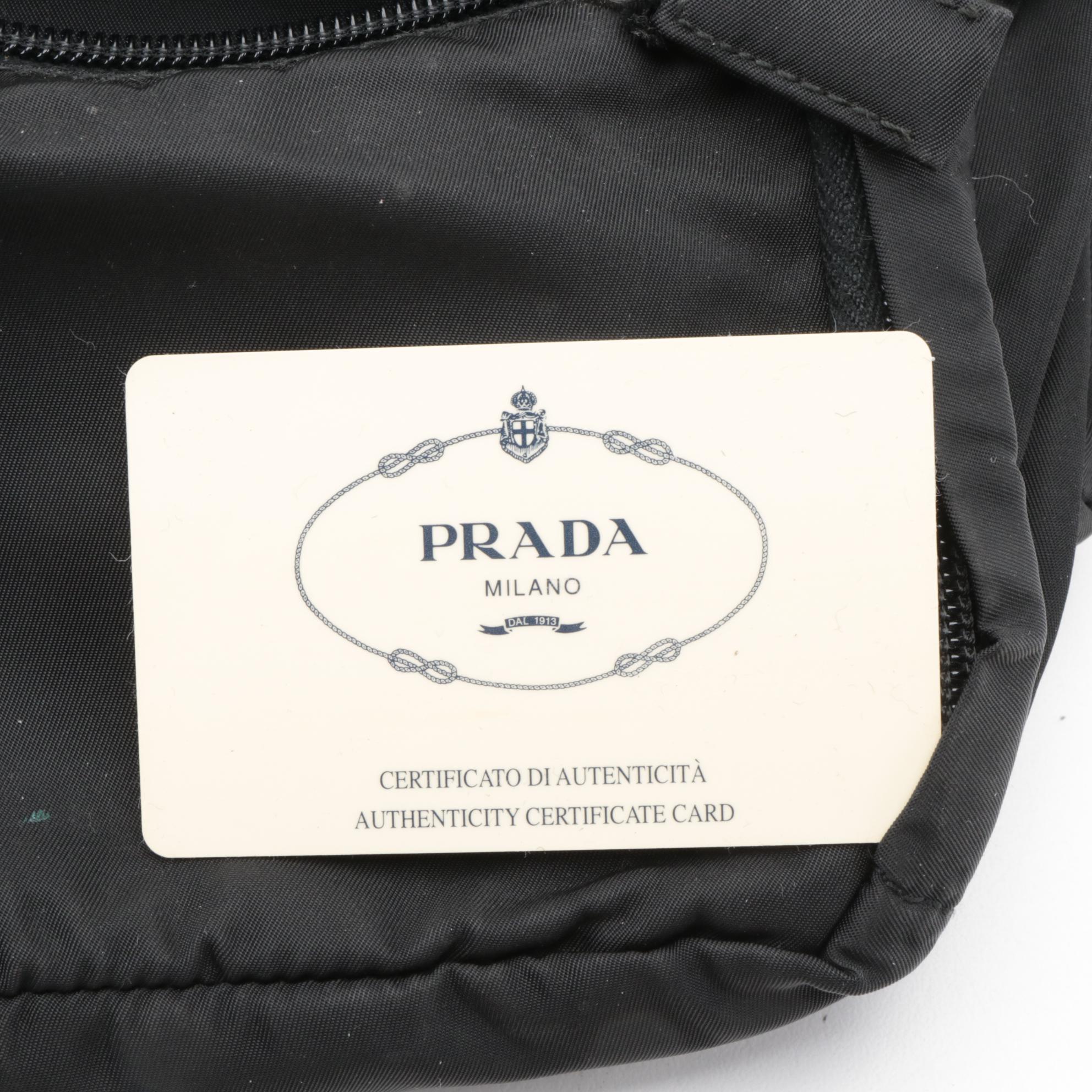Prada Black Tessuto Nylon Drawstring Backpack