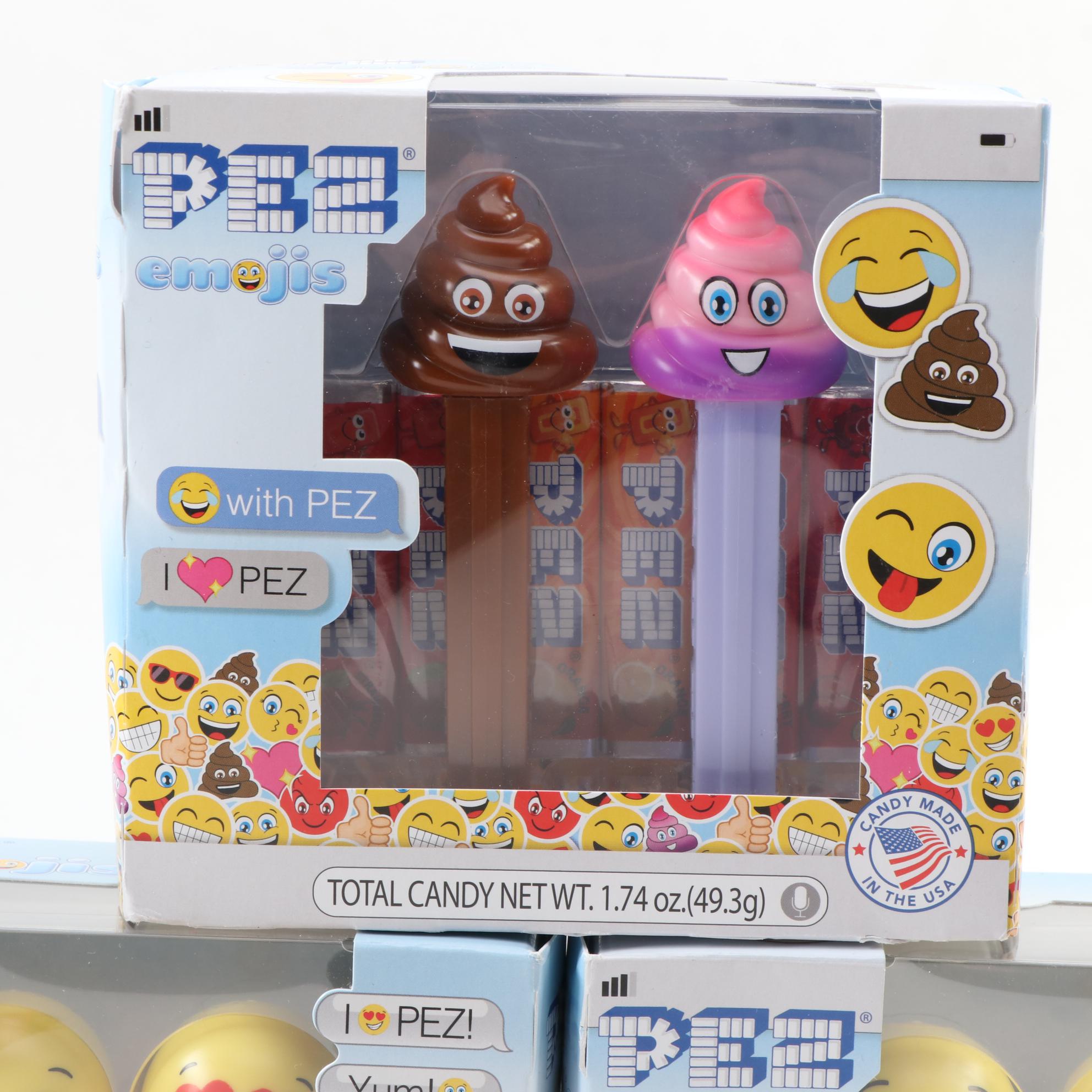 PEZ "Emoji" Dispensers, Including "Kissy Face", "Heart Eyes", and More