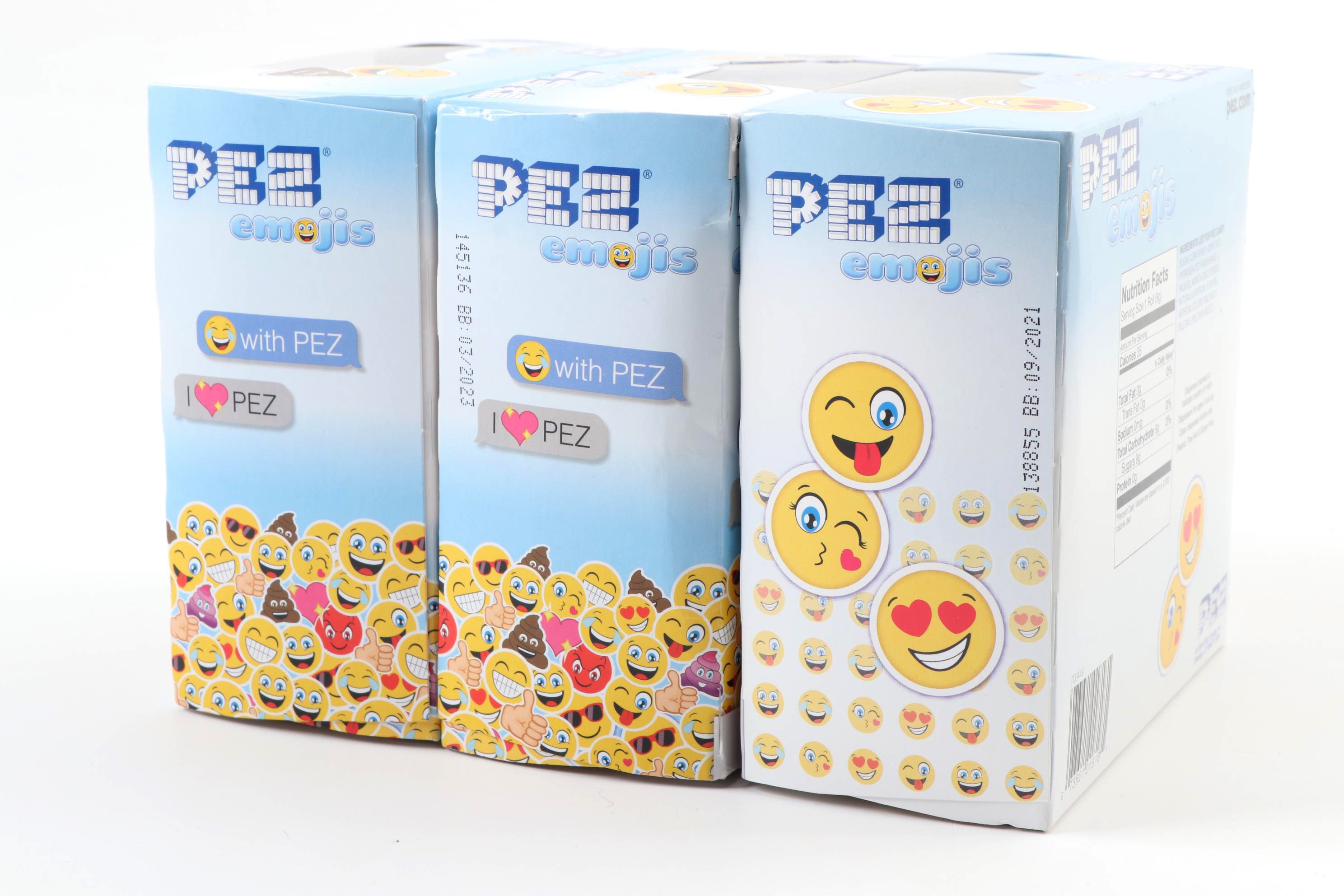 PEZ "Emoji" Dispensers, Including "Kissy Face", "Heart Eyes", and More