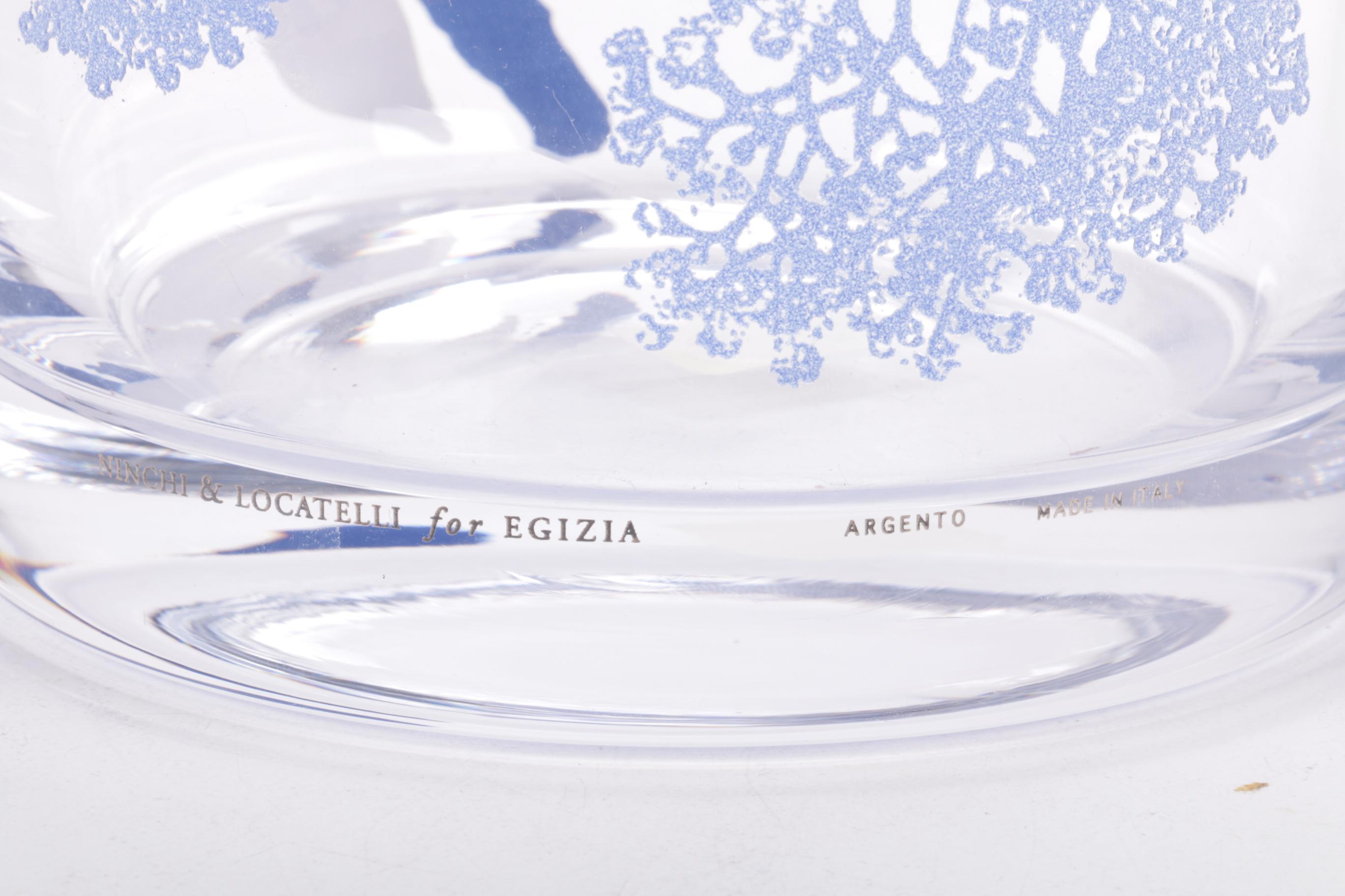 Egizia Italian Handblown Art Glass Vase with Silk Screen Design