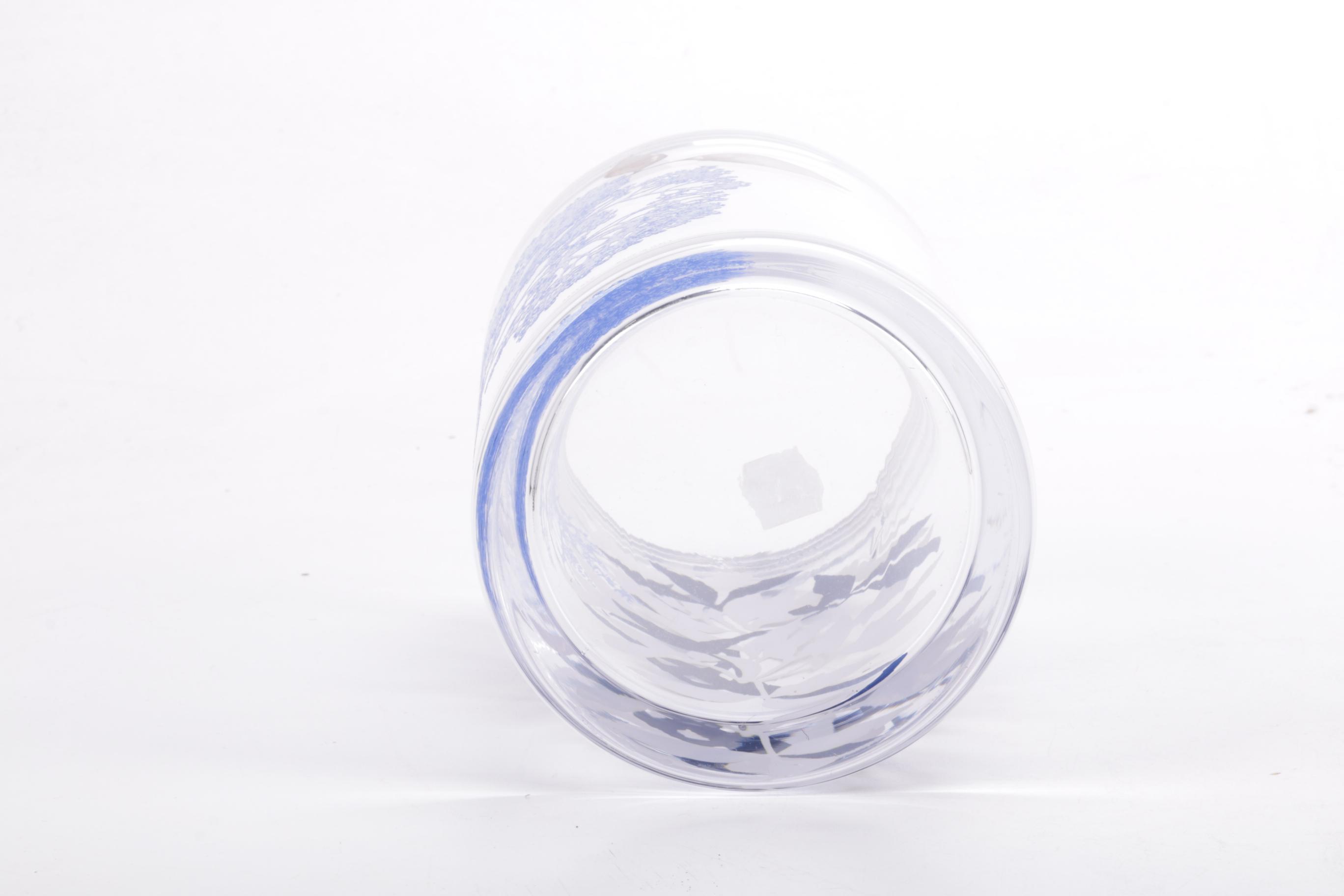 Egizia Italian Handblown Art Glass Vase with Silk Screen Design