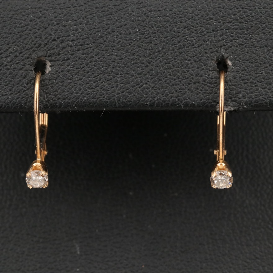 14K Diamond Drop Earrings