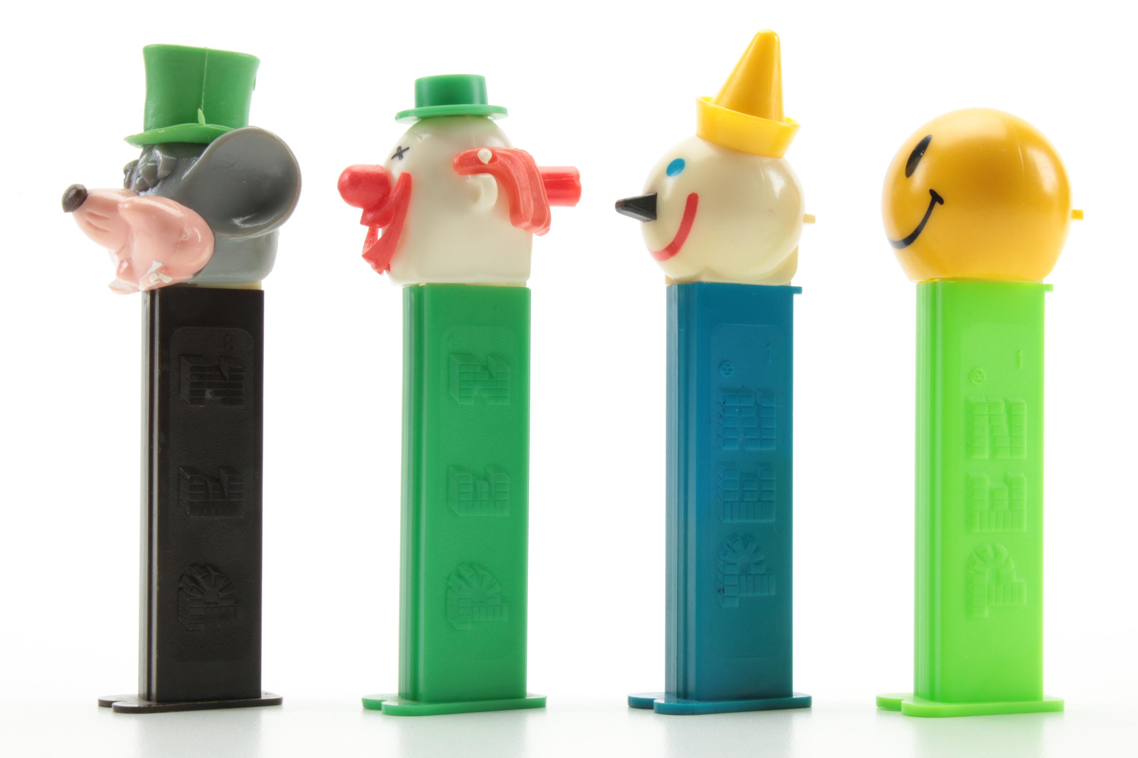 PEZ "Merlin the Mouse", "Smiley Face" and Clown Candy Dispensers