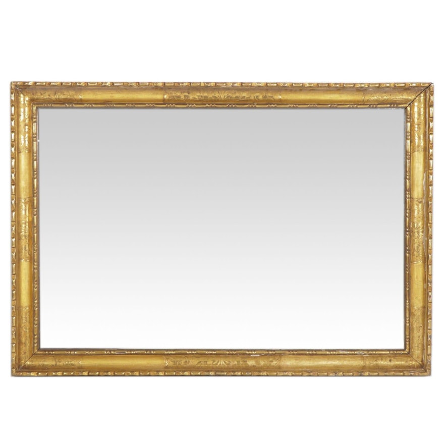 Rectangular Wall Mirror with Gilt Gesso Frame,  Early to Mid 20th Century