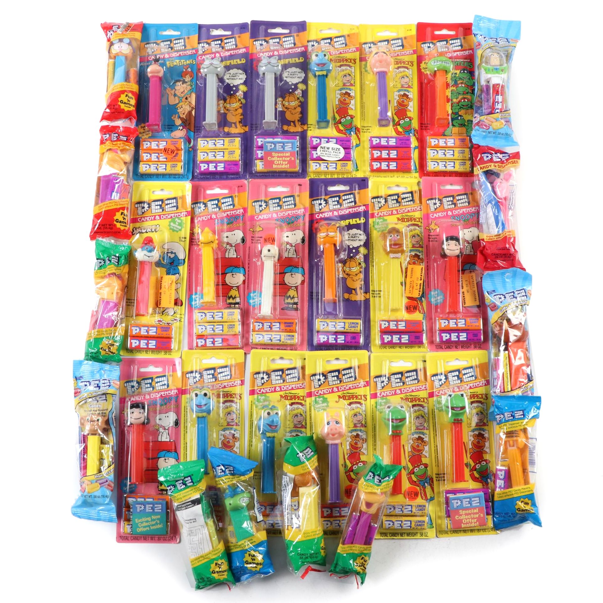 PEZ The Flintstones, Peanuts, and Muppets Candy Dispensers with Others