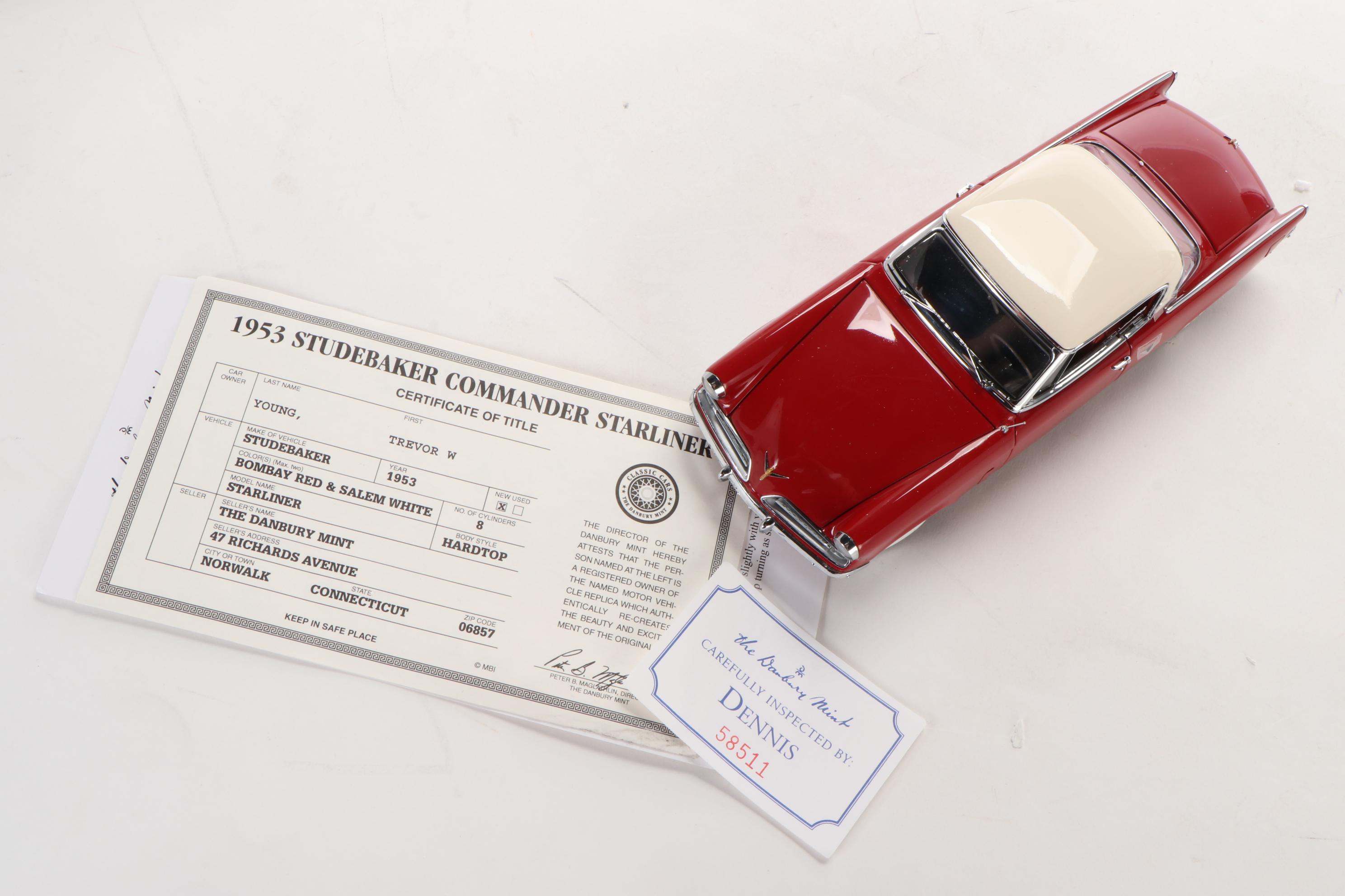 1937 Studebaker Pickup Model Car, 1953 Studebaker Commander Starliner, and More