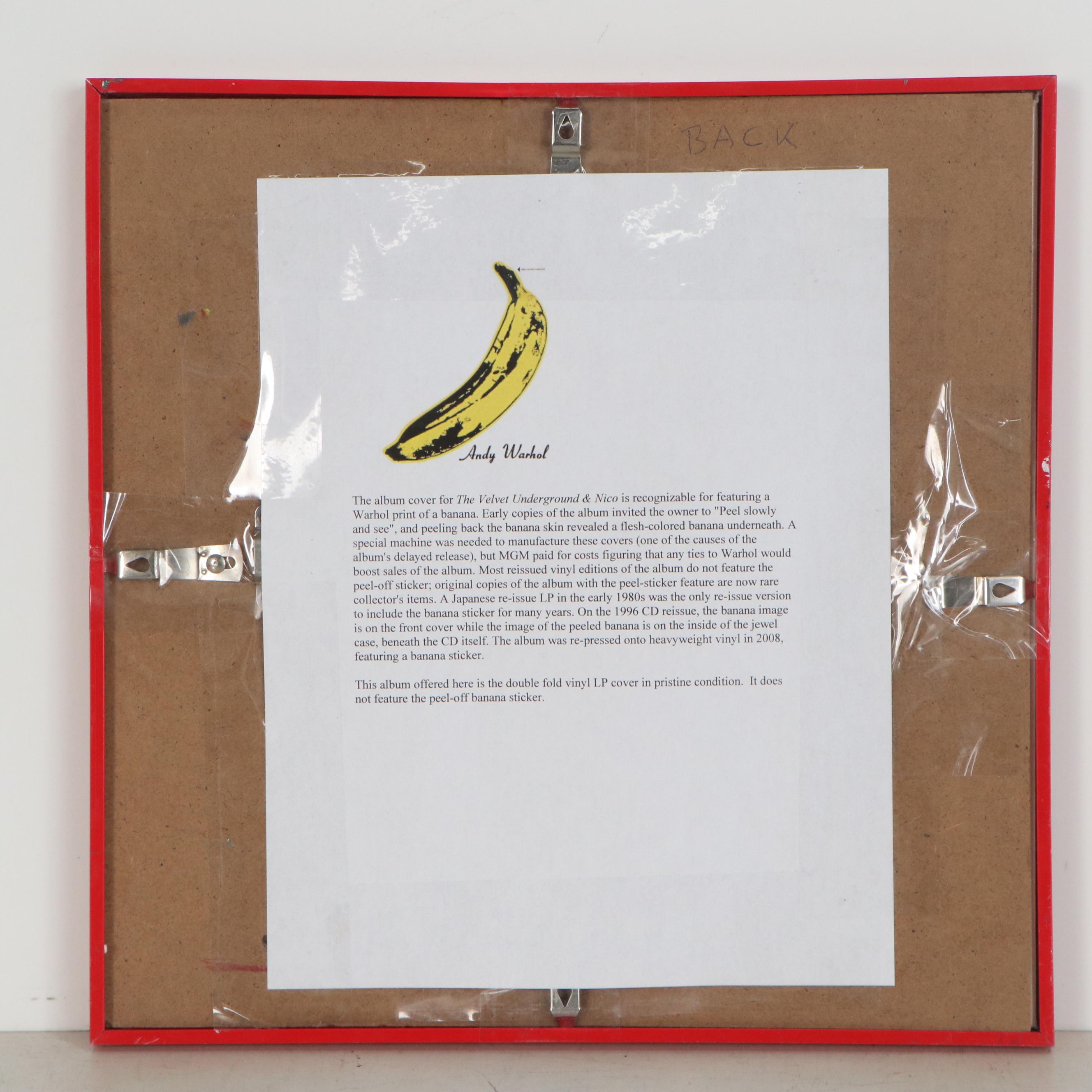 Offset Lithograph after Andy Warhol "The Velvet Underground & Nico"