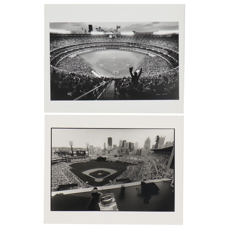 William D. Wade Silver Gelatin Prints of Three Rivers Stadium and PNC Park