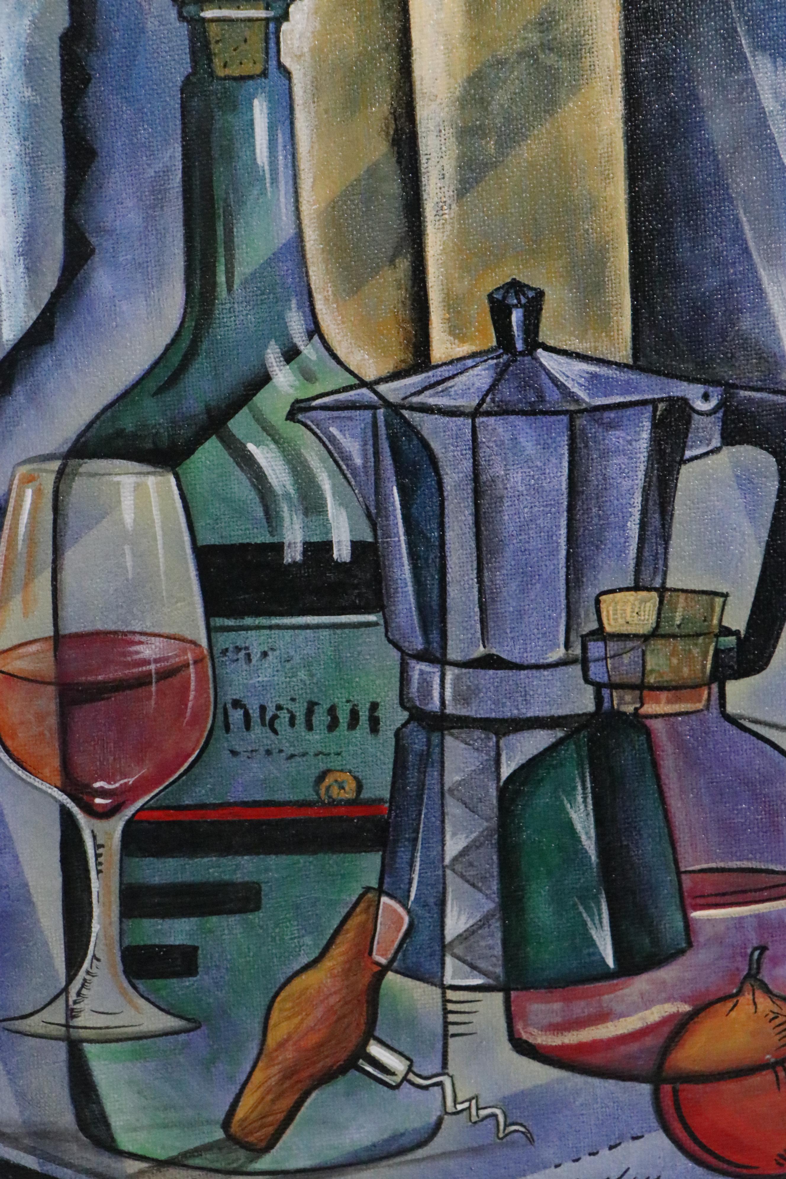 Ricardo Maya Abstract Still Life Acrylic Painting