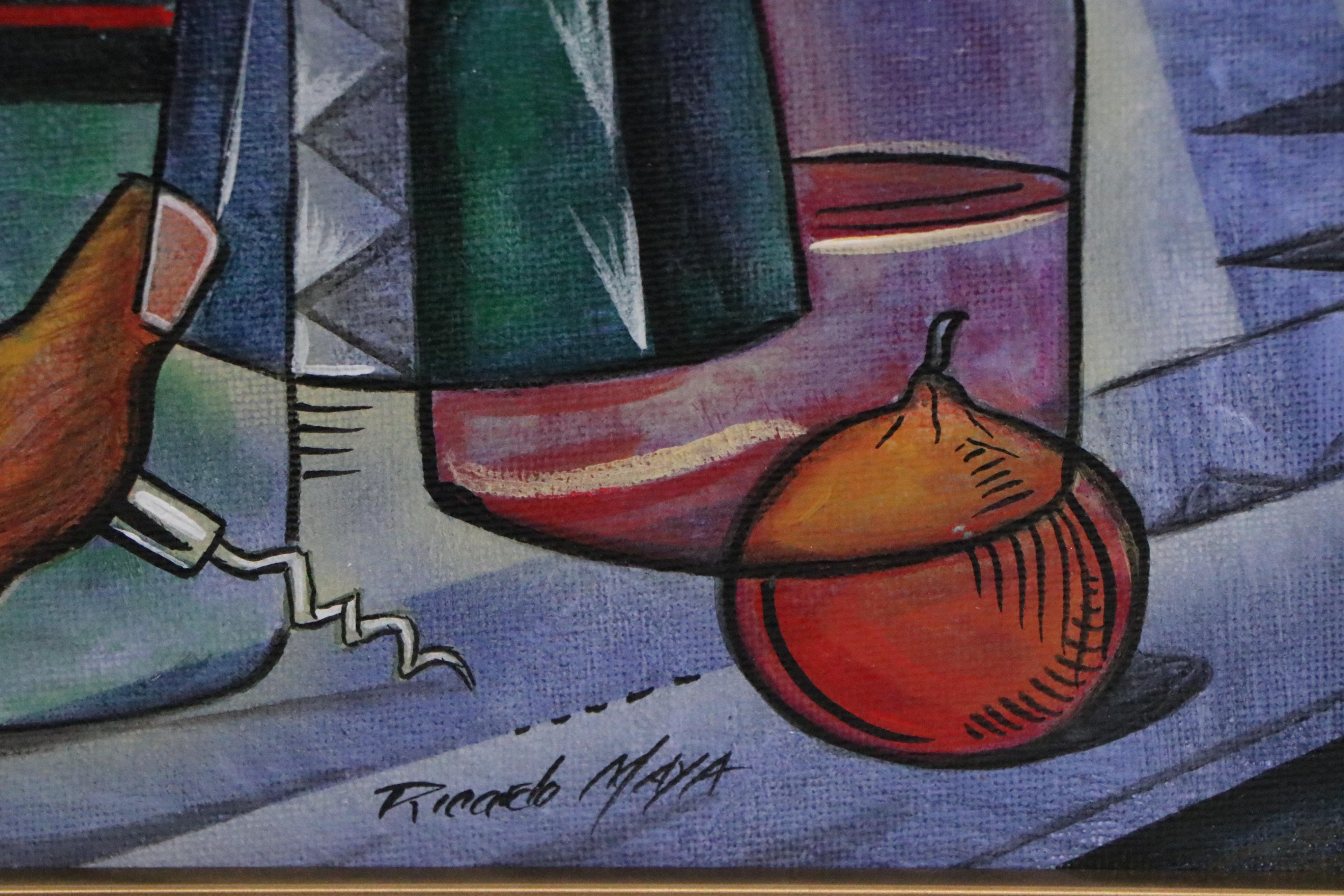 Ricardo Maya Abstract Still Life Acrylic Painting