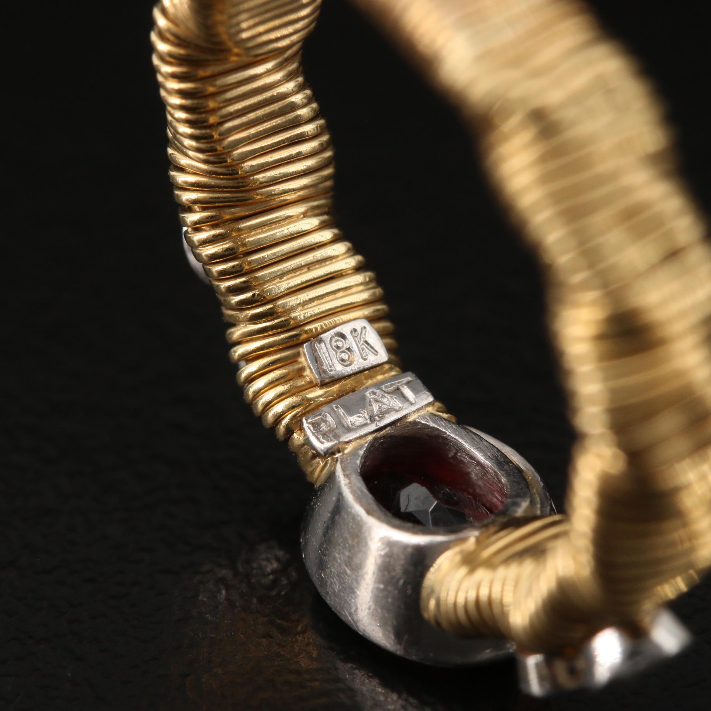 David Benlolo 18K and Platinum Pink Tourmaline and Diamond Wire Wrap Ring