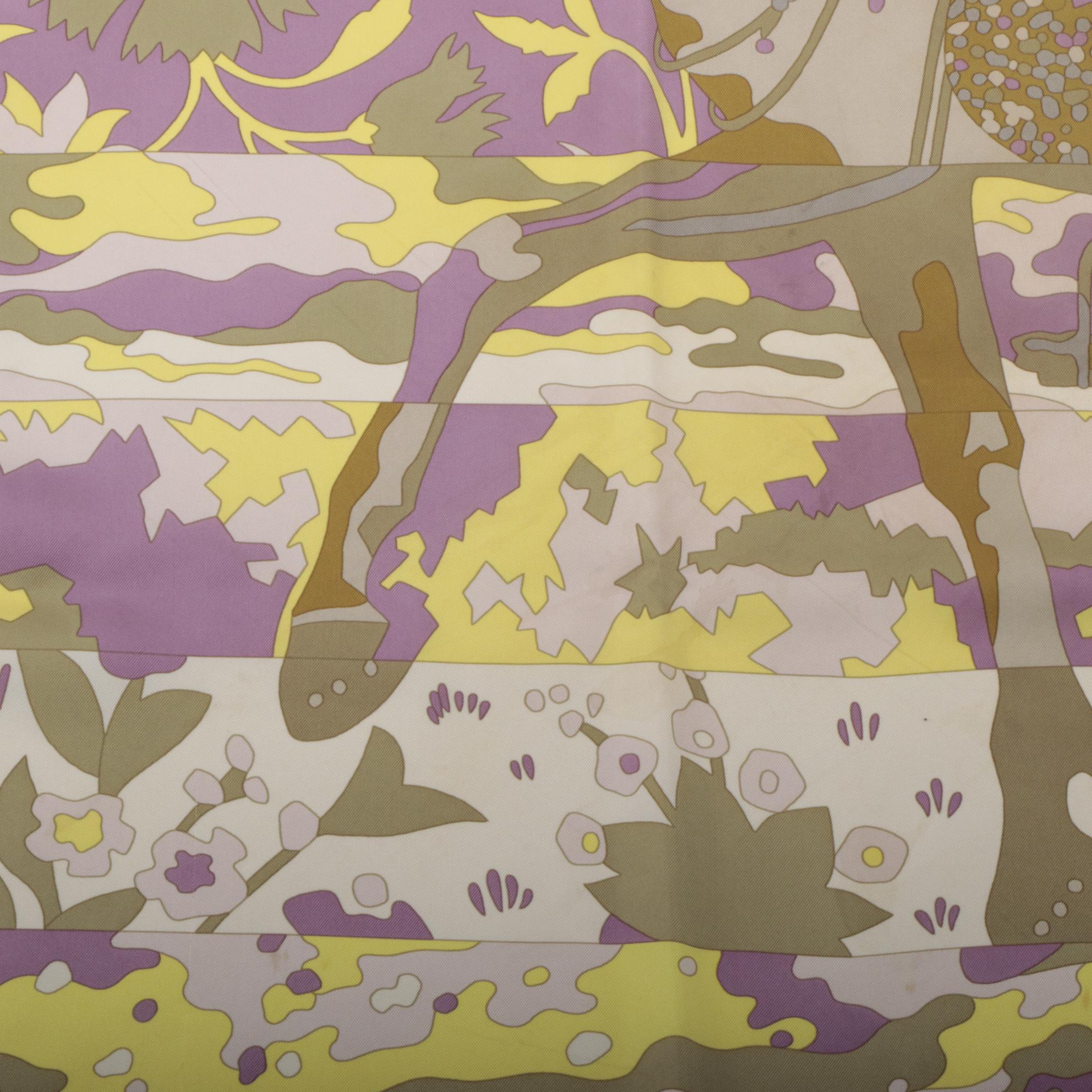 Hermès Paris "Les Dix Cavaliers" Silk Twill Scarf with Box