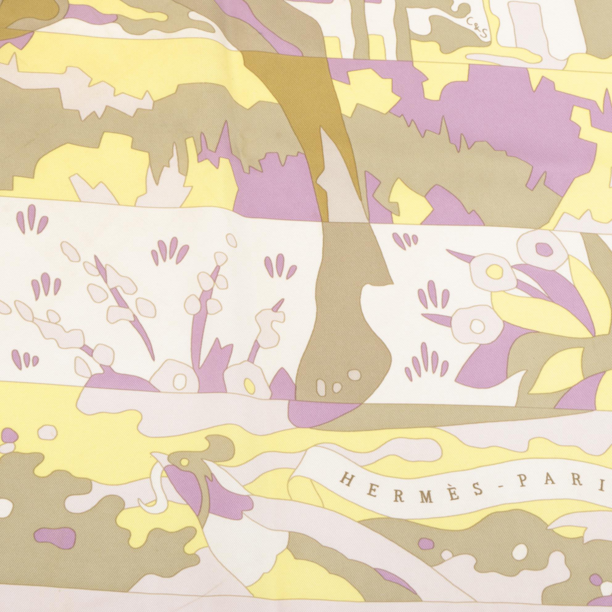 Hermès Paris "Les Dix Cavaliers" Silk Twill Scarf with Box