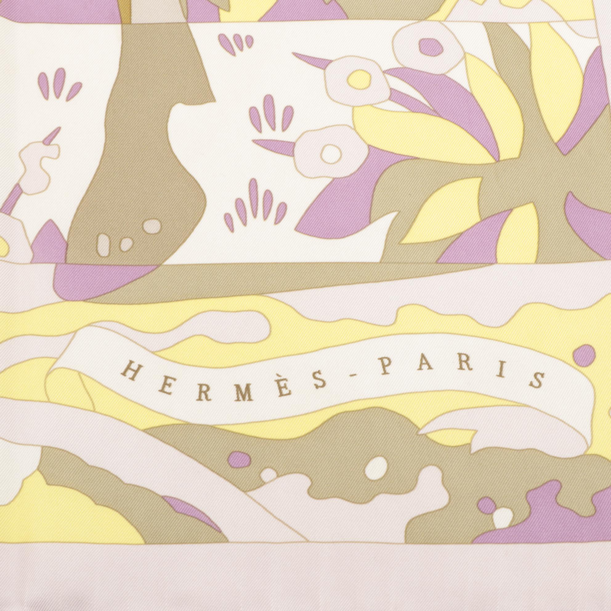 Hermès Paris "Les Dix Cavaliers" Silk Twill Scarf with Box